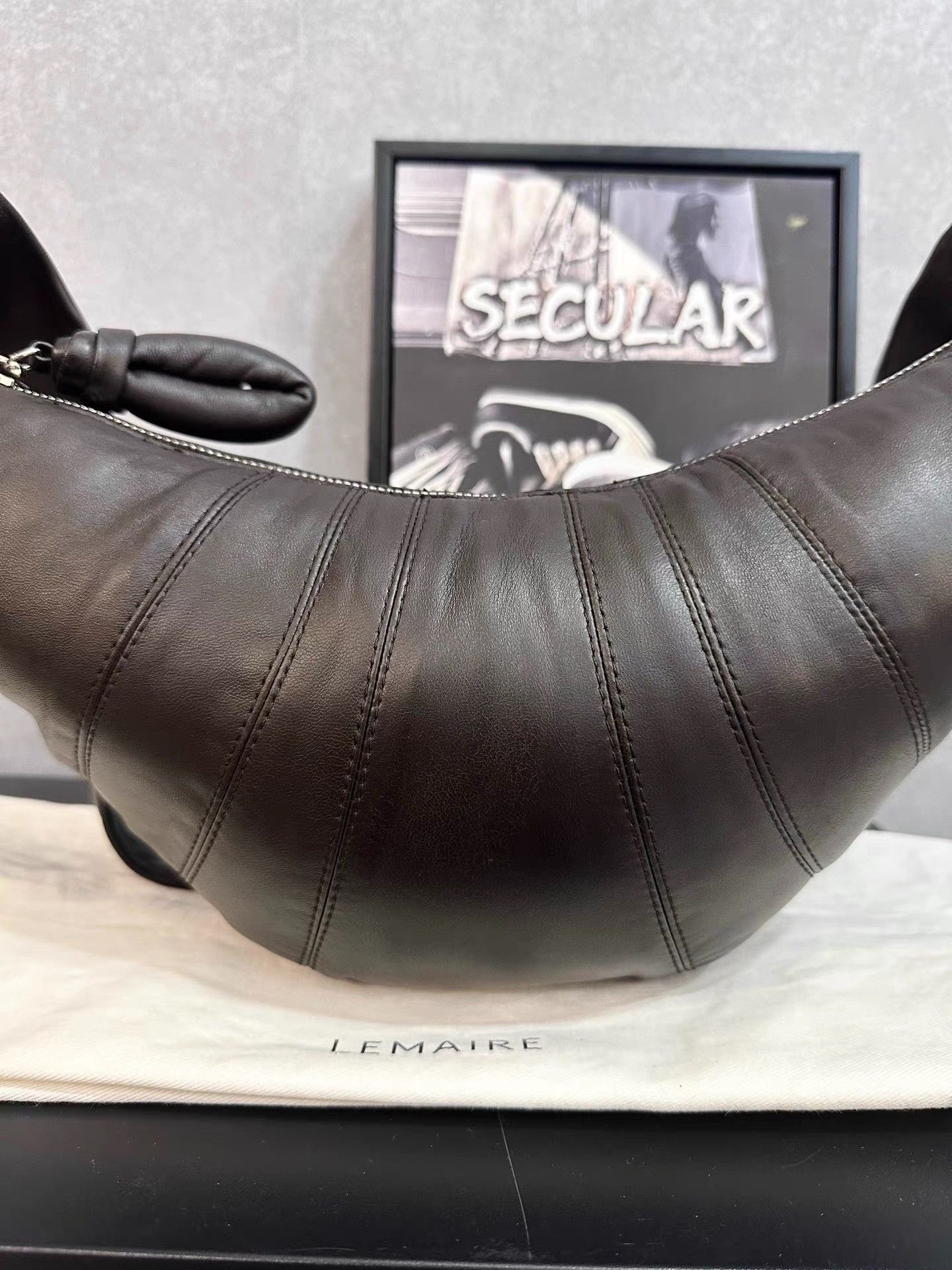 Lemaire Lemaire Dark Chocolate Small Croissant Bag K34 Size ONE SIZE - 7 Thumbnail