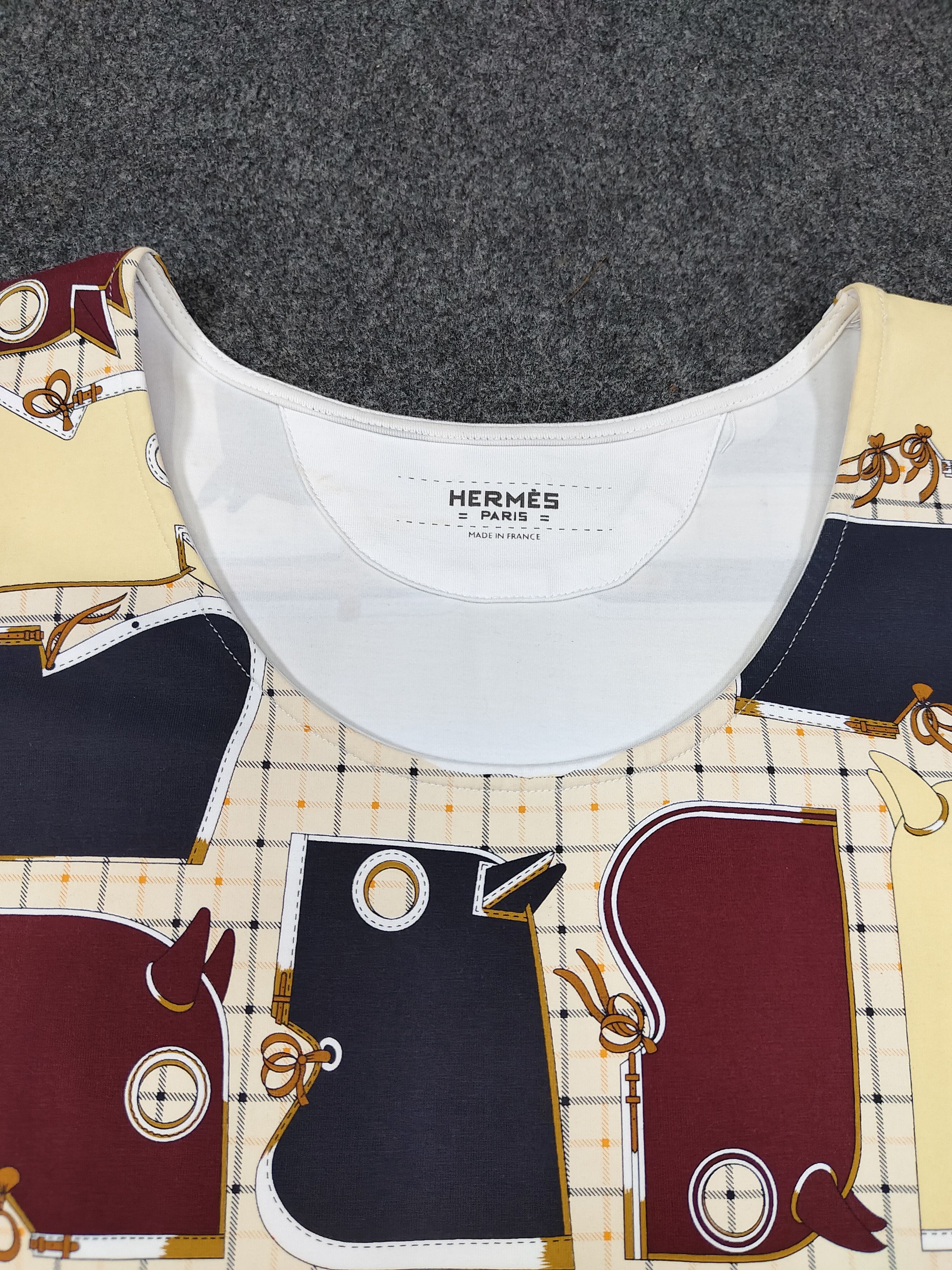 Hermes Hermes - "Etriers & Harness" Scarf Panel Graphic Tee Size M / US 6-8 / IT 42-44 - 6 Thumbnail