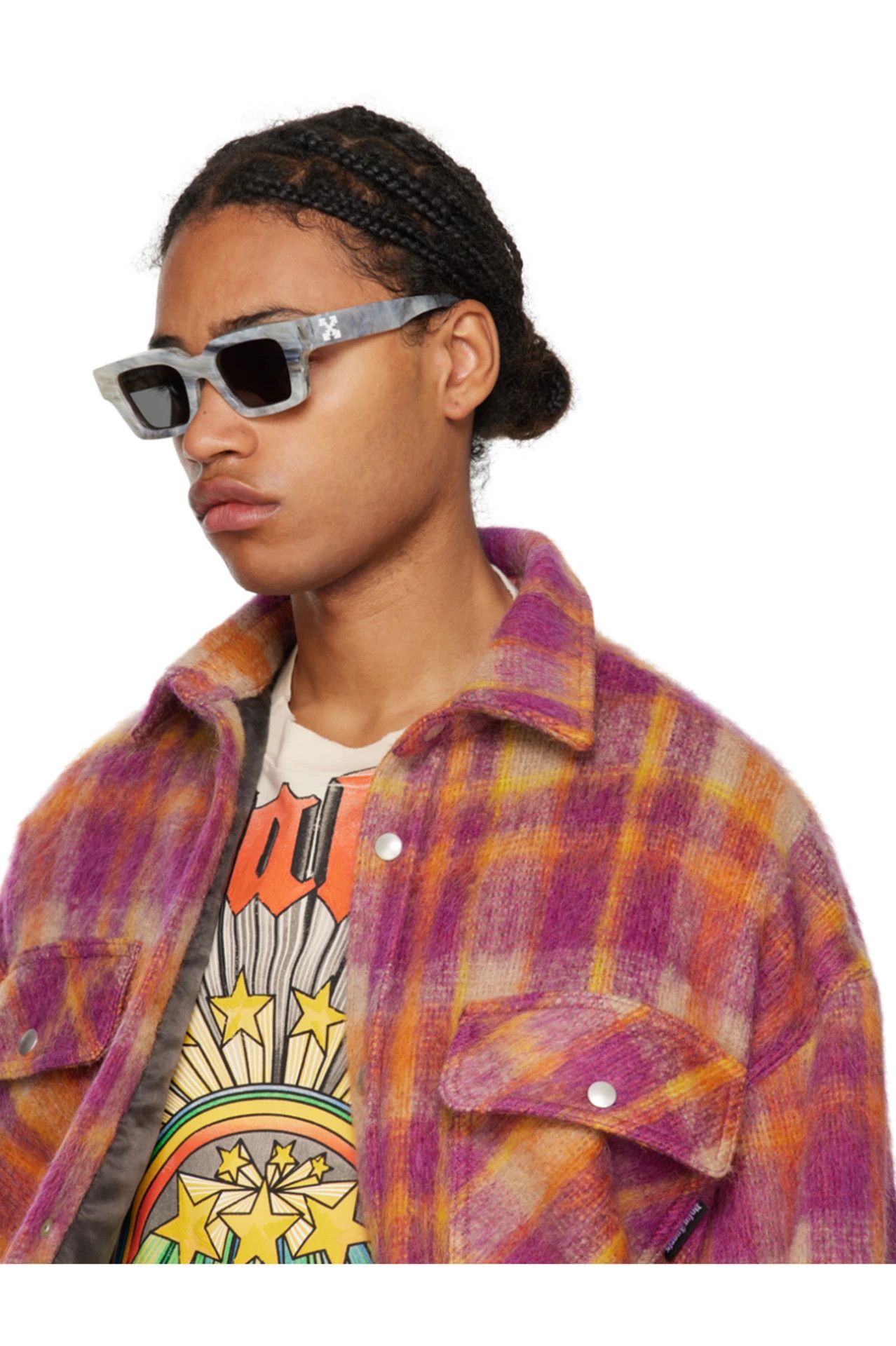 Off-White × Virgil Abloh OFF-WHITE Gray Virgil Sunglasses Size ONE SIZE - 4 Thumbnail