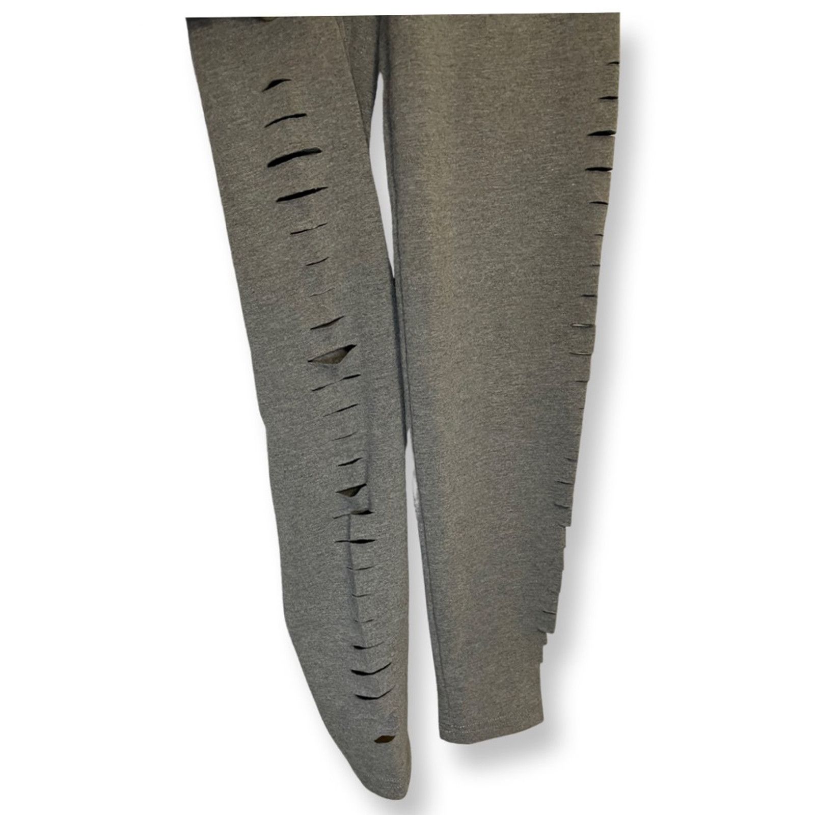 Other Aerie Leggings Full Length Slit Slashed Distressed Gray XXS Size 25" / US 0 / IT 36 - 3 Thumbnail