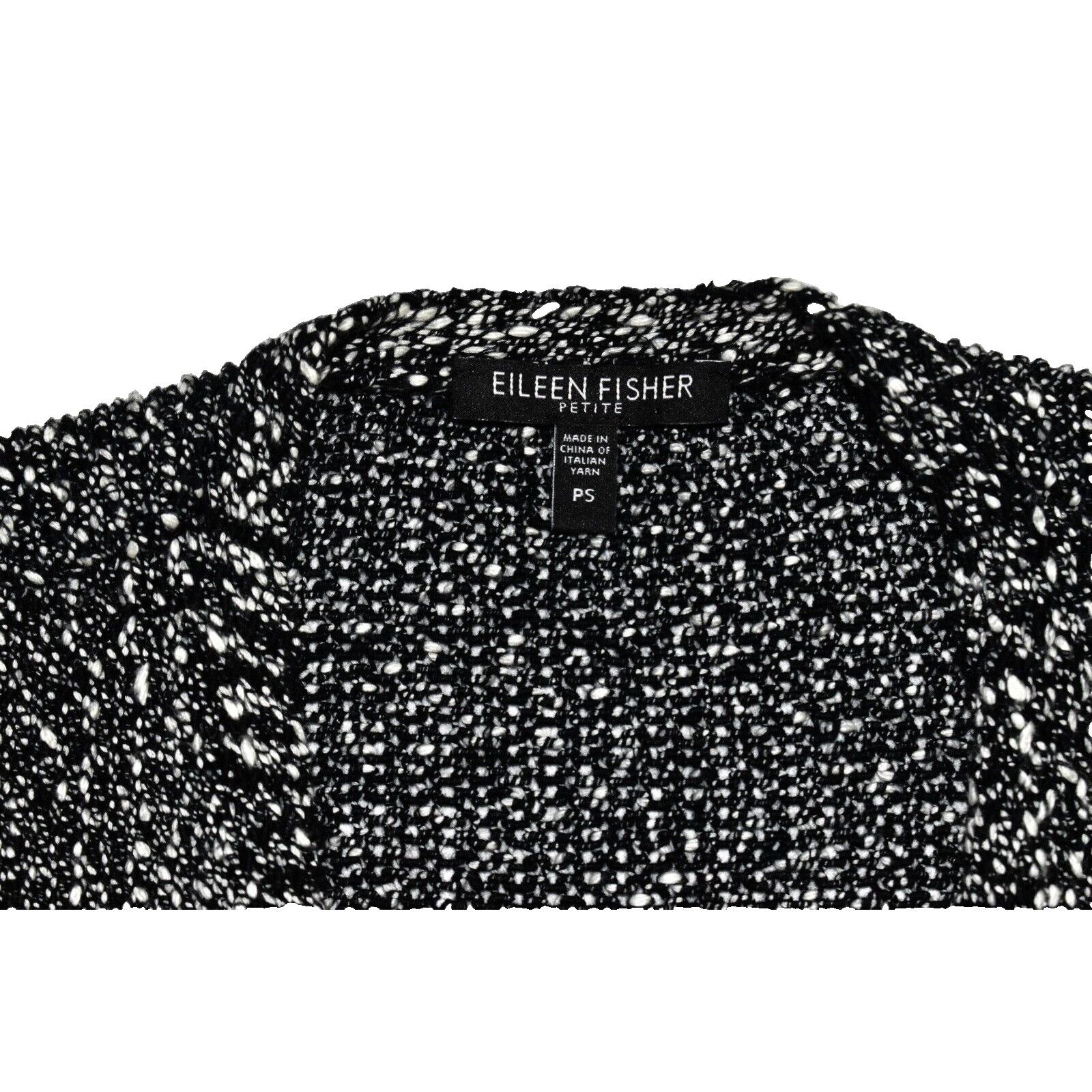 Eileen Fisher EILEEN FISHER Black White Cotton Knit Petite Jacket Sz PS Size S / US 4 / IT 40 - 5 Thumbnail