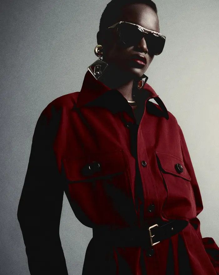 Saint Laurent Paris oc11z0226 786696 Saharienne Shirt in Cotton Twill in Red Size S / US 4 / IT 40 - 2 Thumbnail