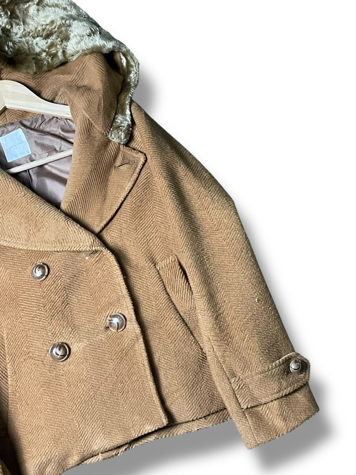 Japanese Brand × LOWRYS FARM × Vintage LOWRYS FARM Double Breasted Fluffy Hooded Coat(90) Size US L / EU 52-54 / 3 - 4 Thumbnail