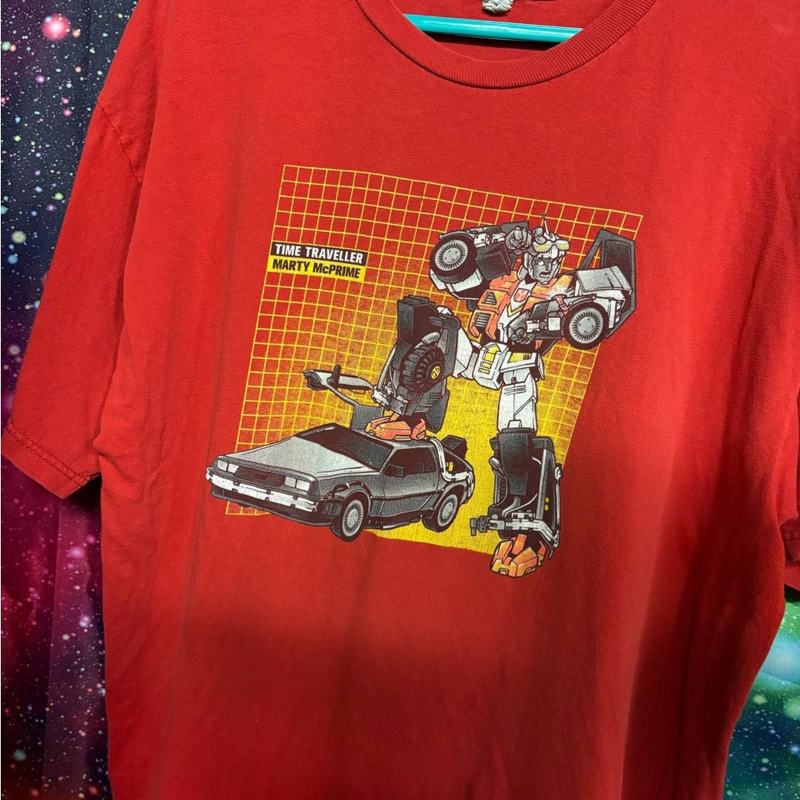 Designer Red Time Traveler Graphic Tee Size US L / EU 52-54 / 3 - 1 Thumbnail