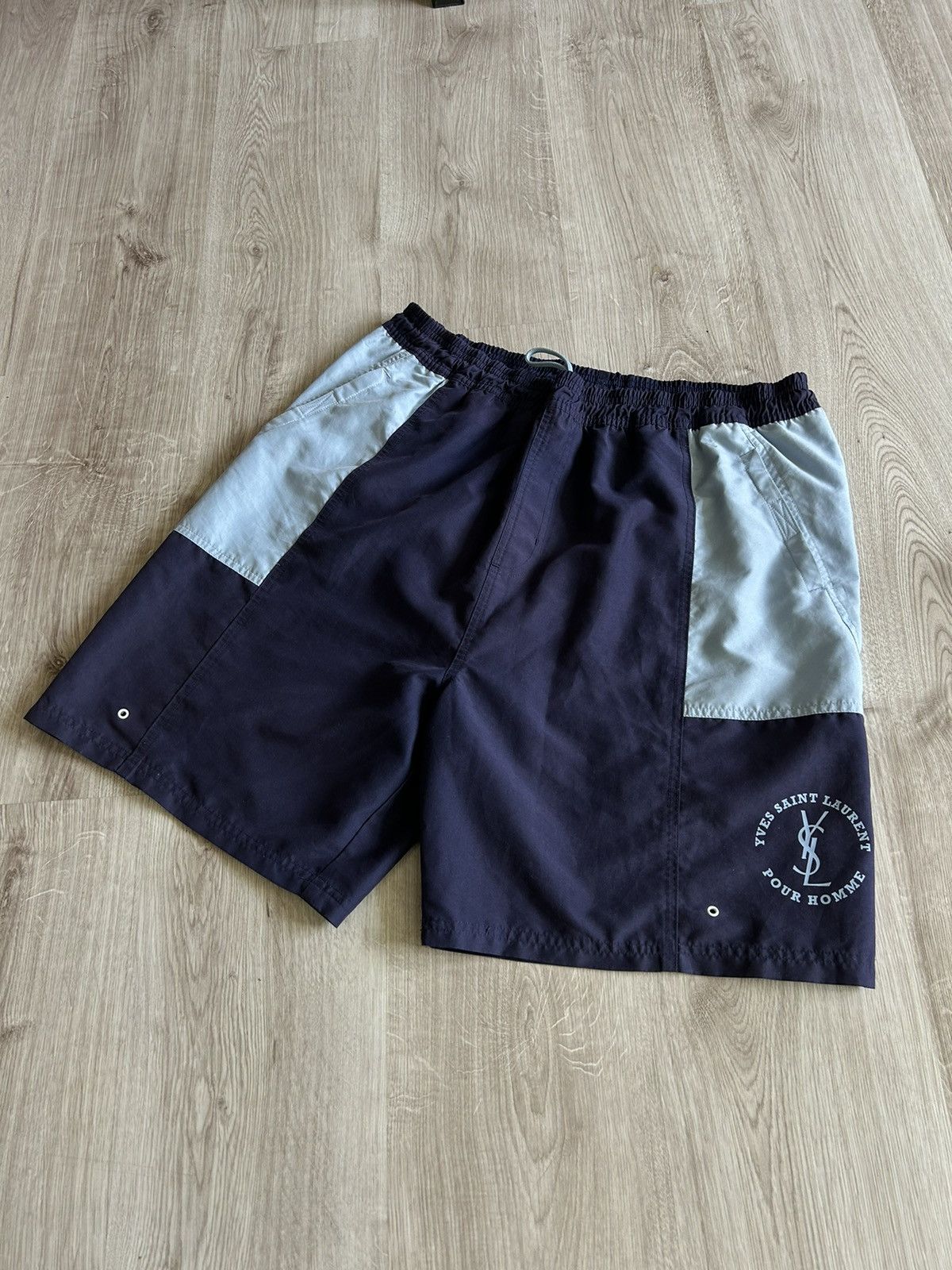 Saint Laurent Paris × Yves Saint Laurent Vintage Y2K Yves Saint Lauren YSL Big Logo Summer Shorts Size US 34 / EU 50 - 1 Thumbnail