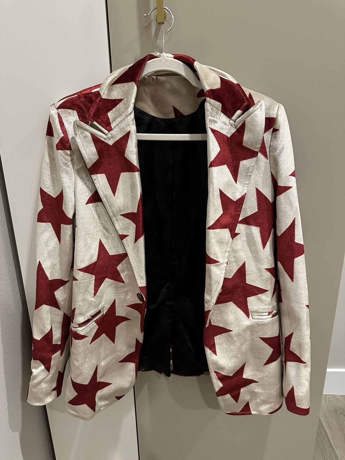Phix Clothing Phix Clothing Beige with Red stars Blazer | Grailed
