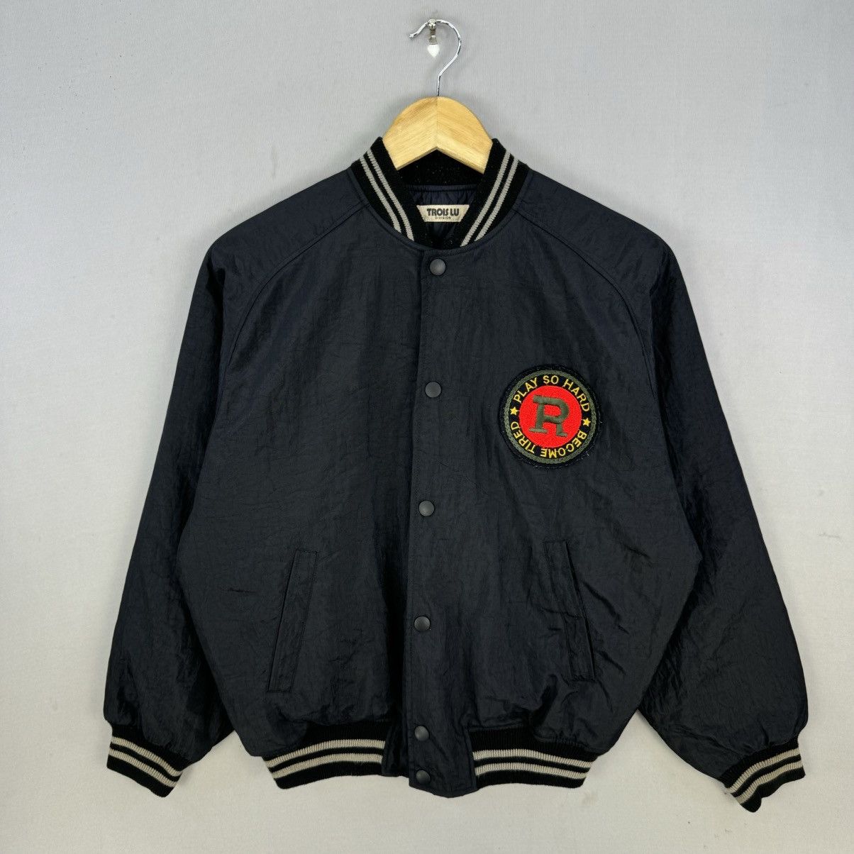 Vintage Vintage 90’s Trois Lu Bomber Jacket Size US M / EU 48-50 / 2 - 1 Thumbnail