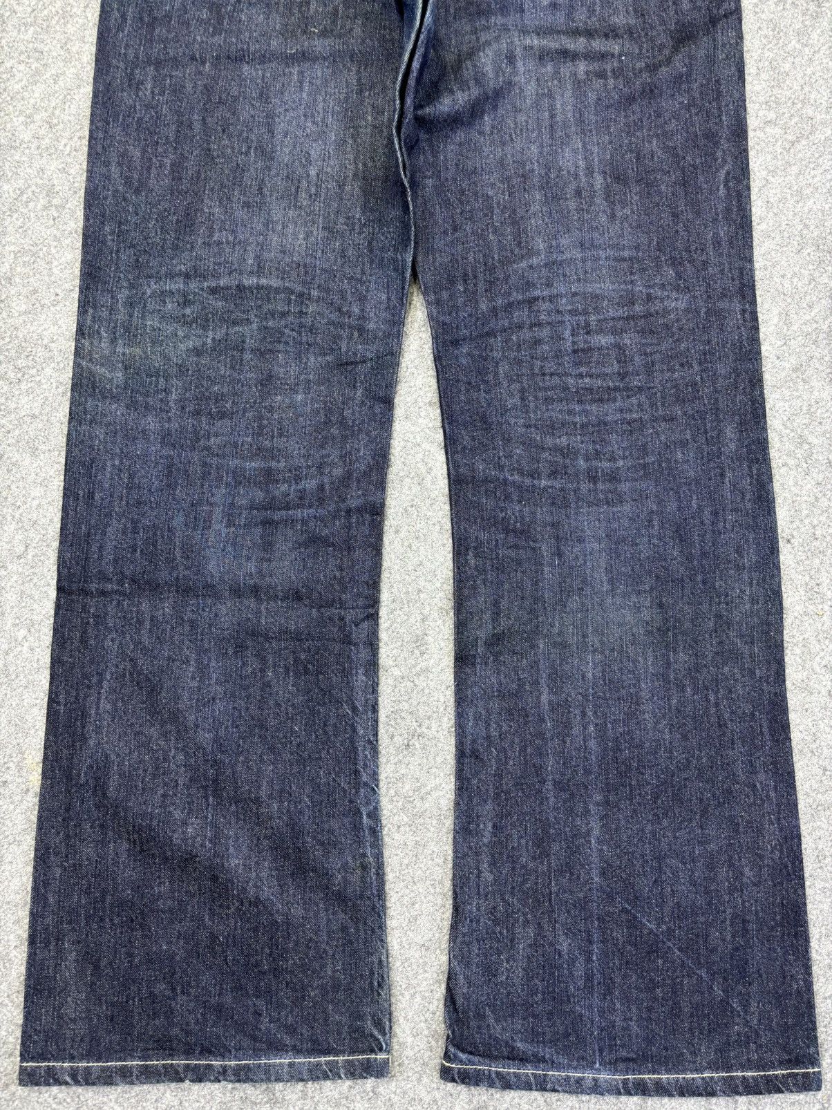 Japanese Brand 💥Flare💥Vintage BLUE WAY Dark Blue Denim F890 Size US 33 - 9 Thumbnail