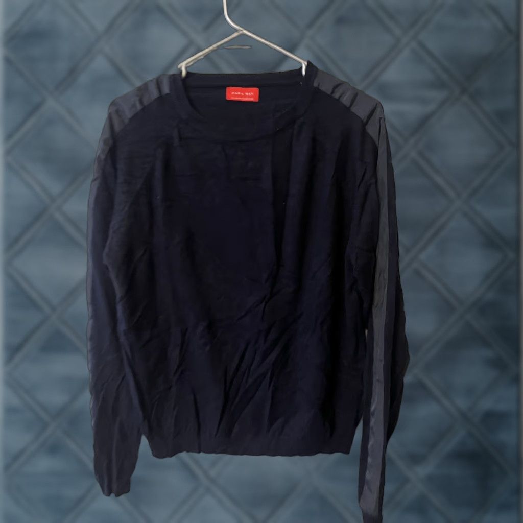 Zara ZARA Men’s Size Large Black Crewneck Sweatshirt Size US L / EU 52-54 / 3 - 1 Thumbnail