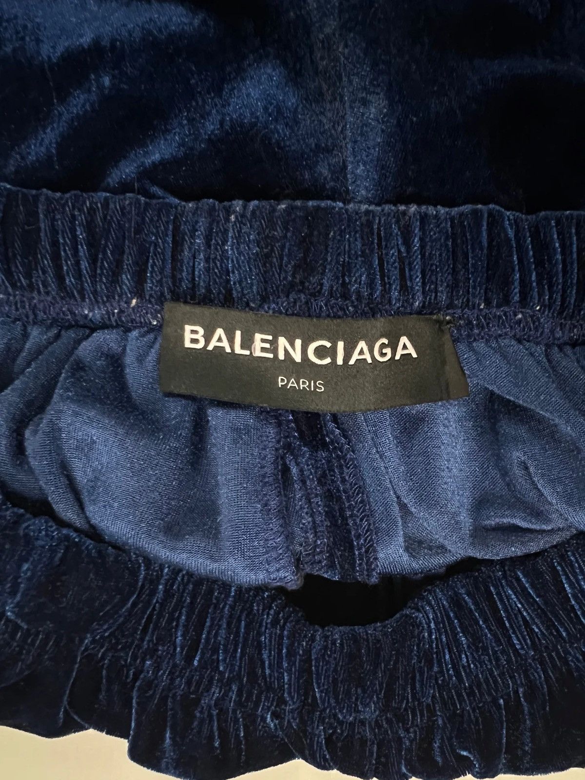 Balenciaga BALENCIAGA AW17 RUNWAY BAGGY BLUE VELVET SWEATPANTS SZ:XXS Size US 31 - 3 Thumbnail