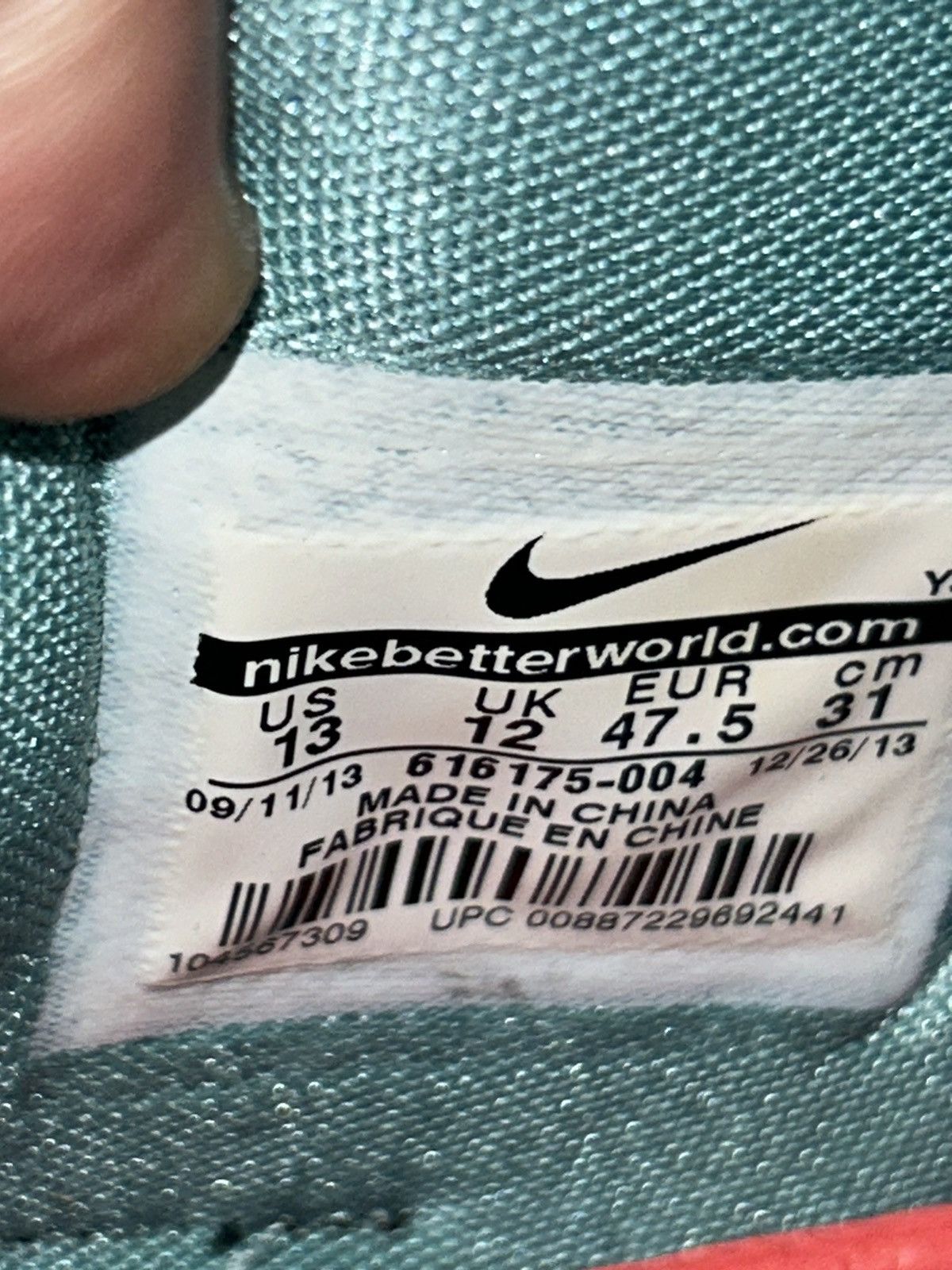 Nike Nike LeBron 11 Diffused Jade 616175-004 size 13 FULL ZOOM Size US 13 / EU 46 - 10 Thumbnail
