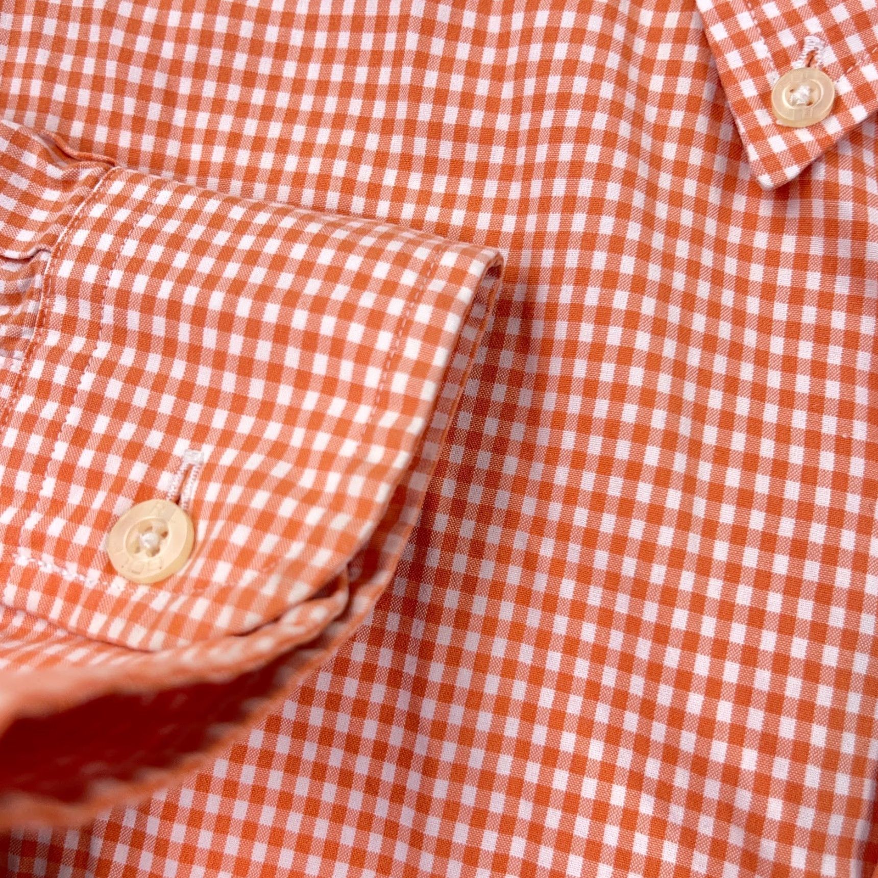 Ralph Lauren Ralph Lauren Shirt Men Large Orange Check Button-Up Polo Dress Tilden Golf Size 42R - 4 Thumbnail