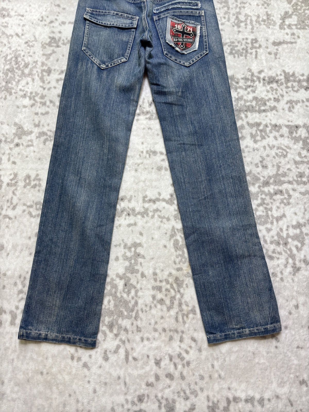 Hysteric Glamour Batsu Studio Punk Streetwear Graphic Tartan Patch Denim Size US 29 - 11 Thumbnail
