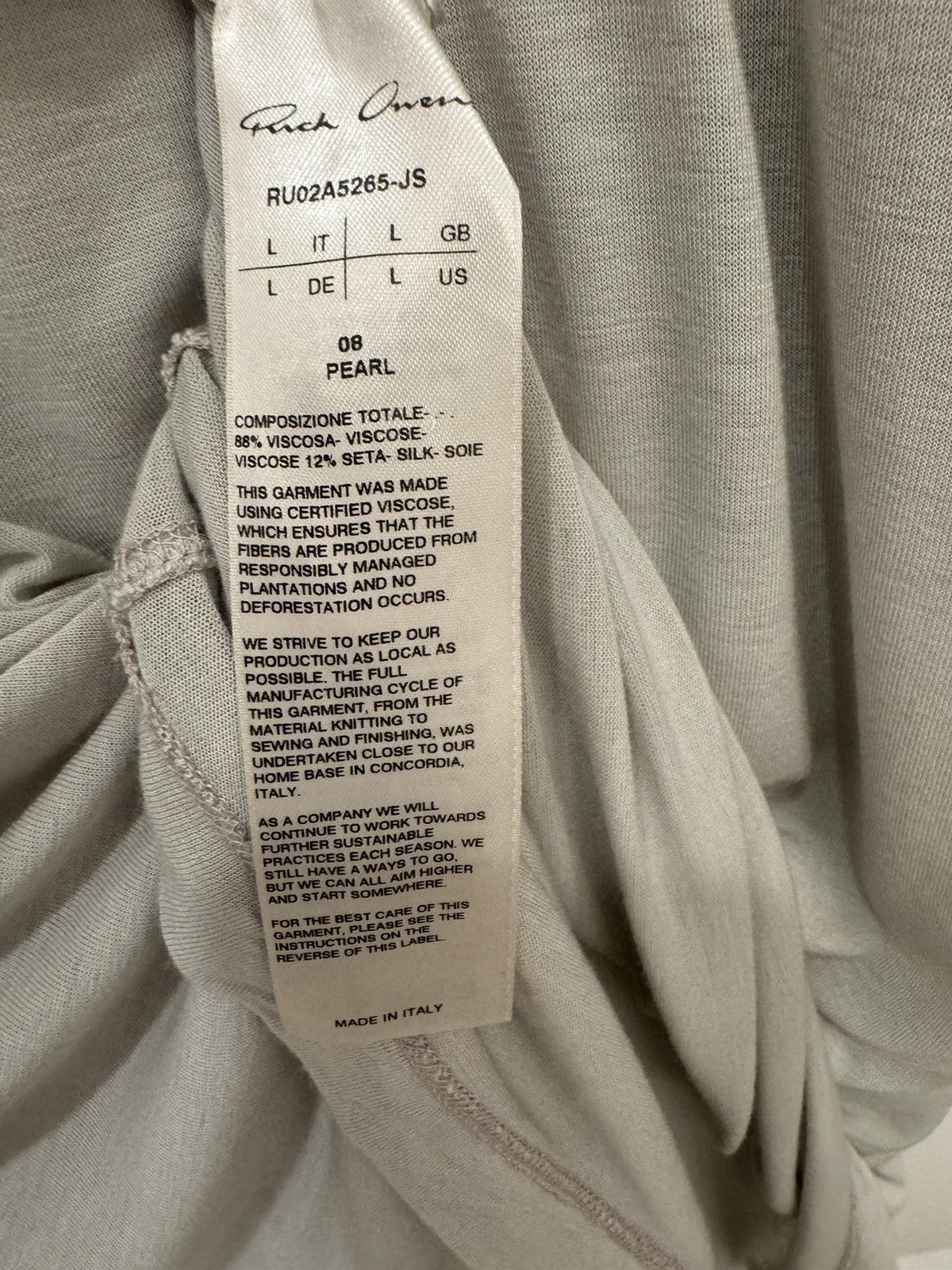 Rick Owens Rick Owens Short Level T Pearl Size L Viscose/Silk Size US M / EU 48-50 / 2 - 5 Thumbnail