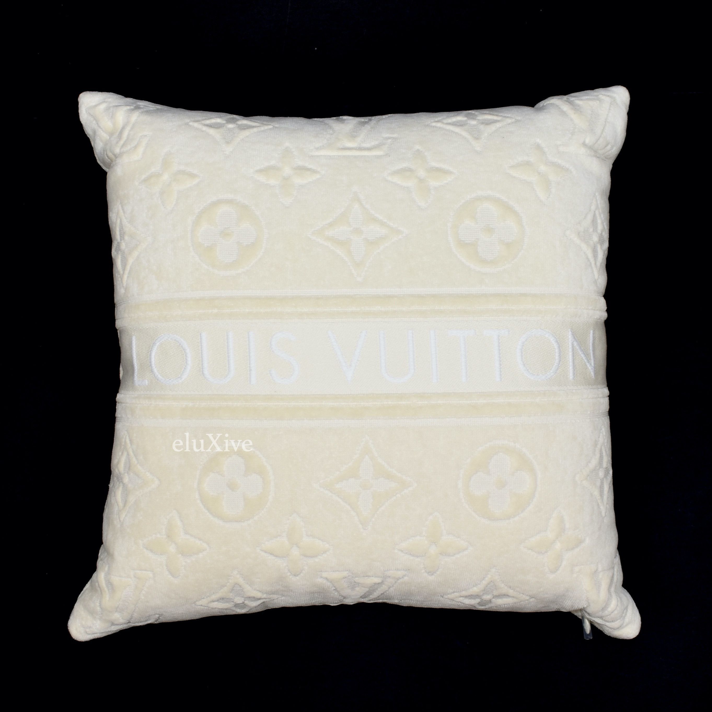 Louis Vuitton Louis Vuitton Cream Beige LV Monogram Woven Pillow NWT Size ONE SIZE - 1 Preview