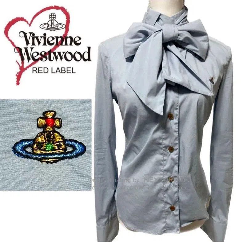 Vivienne Westwood Vivienne Westwood Blue Bow Collar Shirt . Size US M / EU 48-50 / 2 - 7 Thumbnail