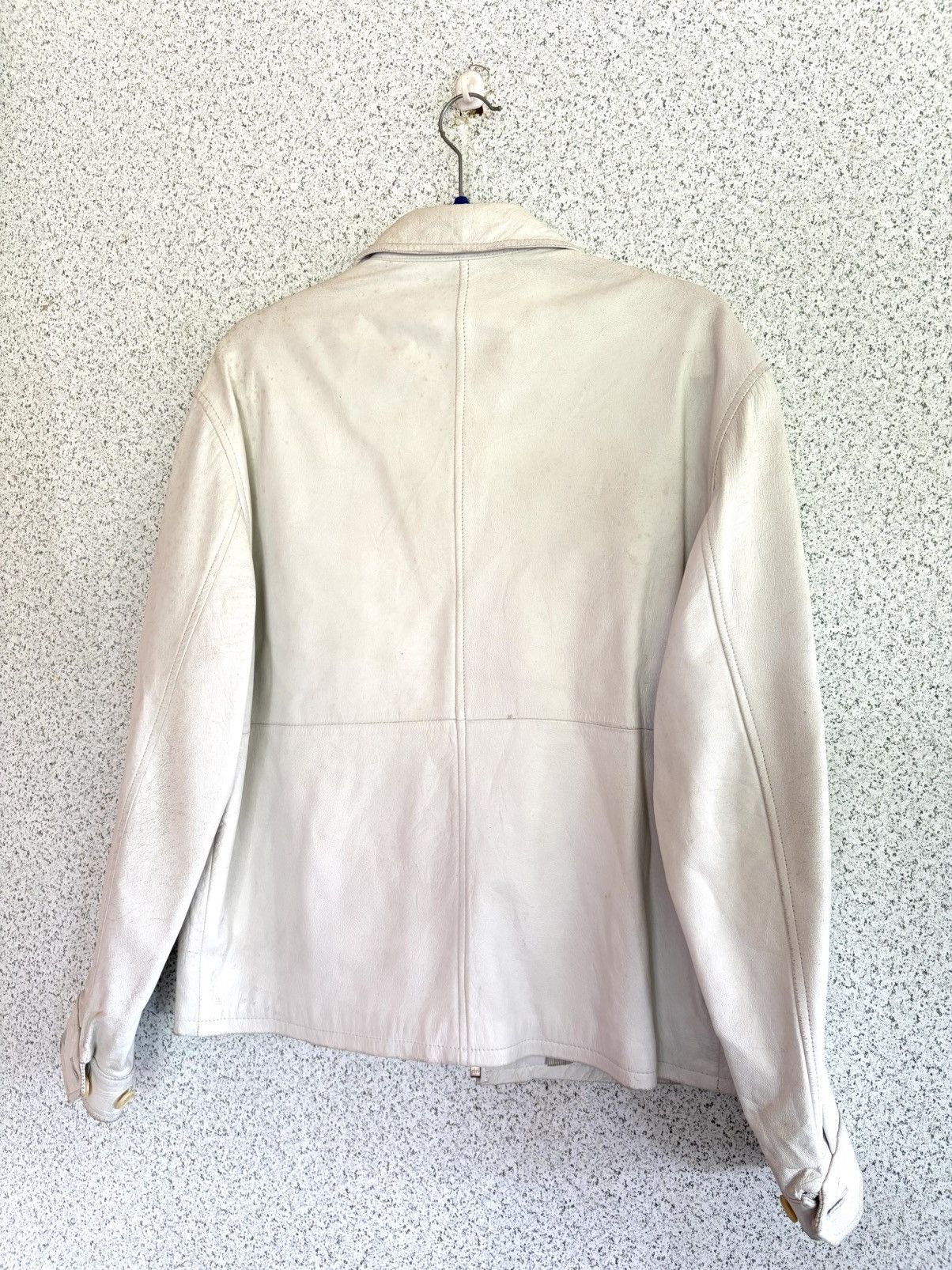 Calvin Klein Calvin Klein Cream Leather Jacket Rare Minimalist Boxy Fit Size US S / EU 44-46 / 1 - 17 Thumbnail
