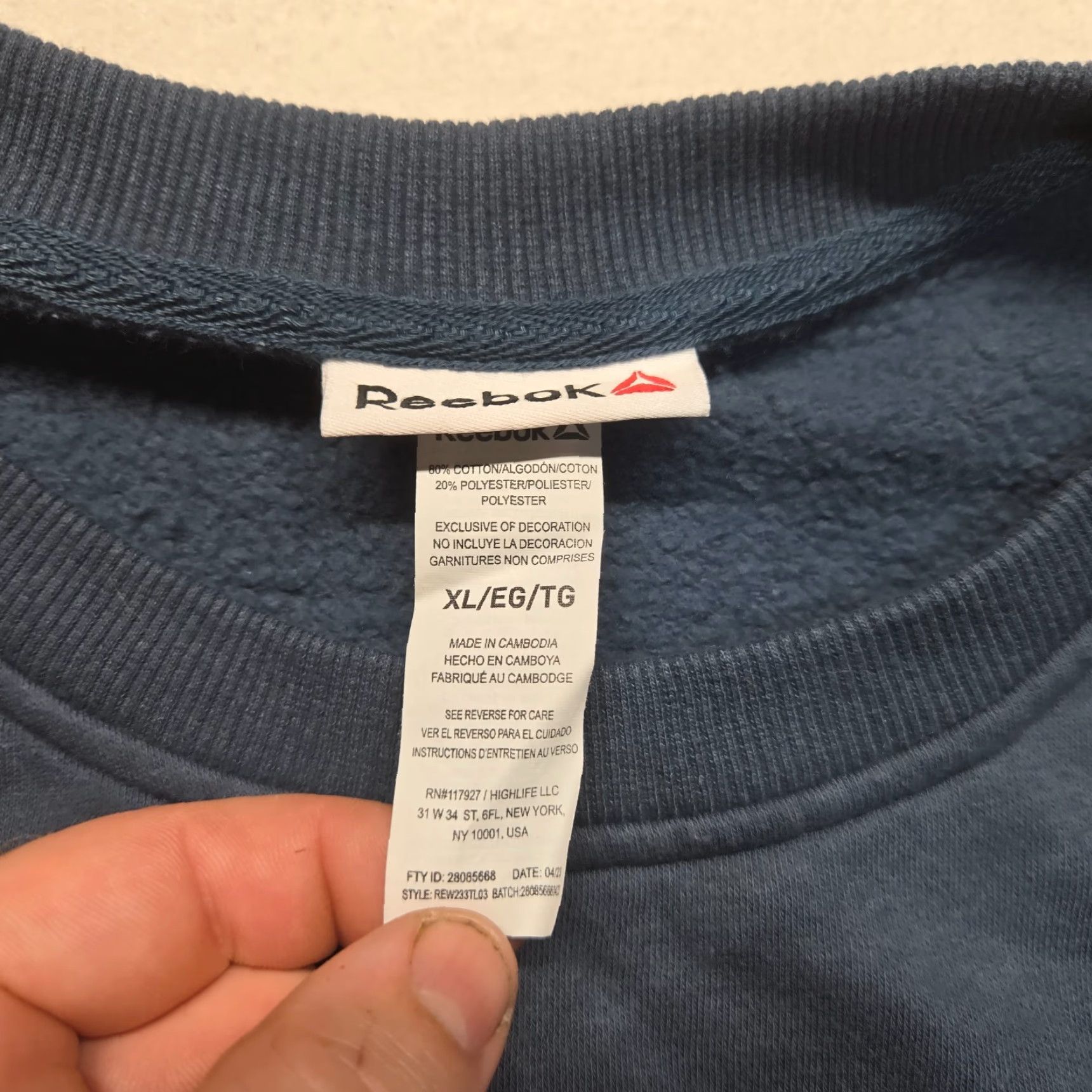 Reebok Reebok Sweater Solid Blue Knitted Pullover Long Sleeve Adult Men's XL Size Pullover Casual Fall Winter Golf Walking Breathable Mock Neck Collarless Size US XL / EU 56 / 4 - 3 Thumbnail