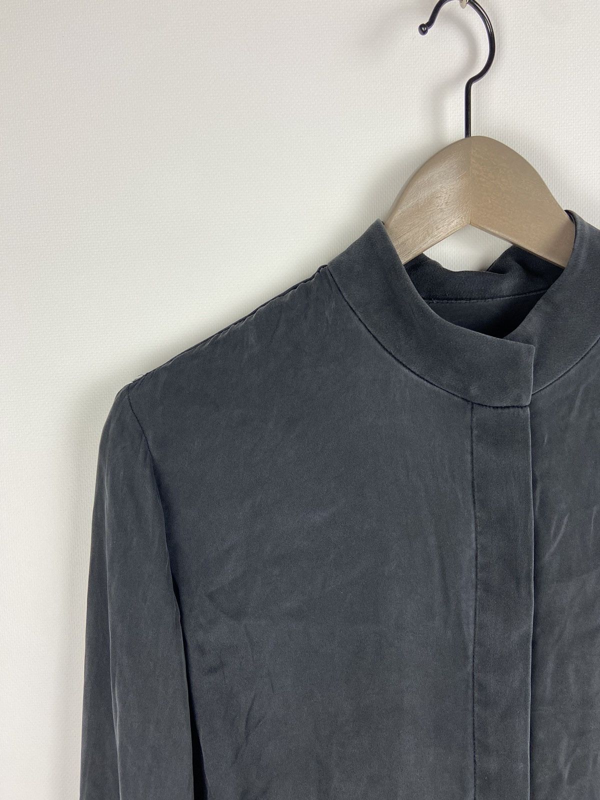 ELLERY Ellery Luxury Black Shirt Asymmetrical Long Sleeve Silk Size M / US 6-8 / IT 42-44 - 3 Thumbnail