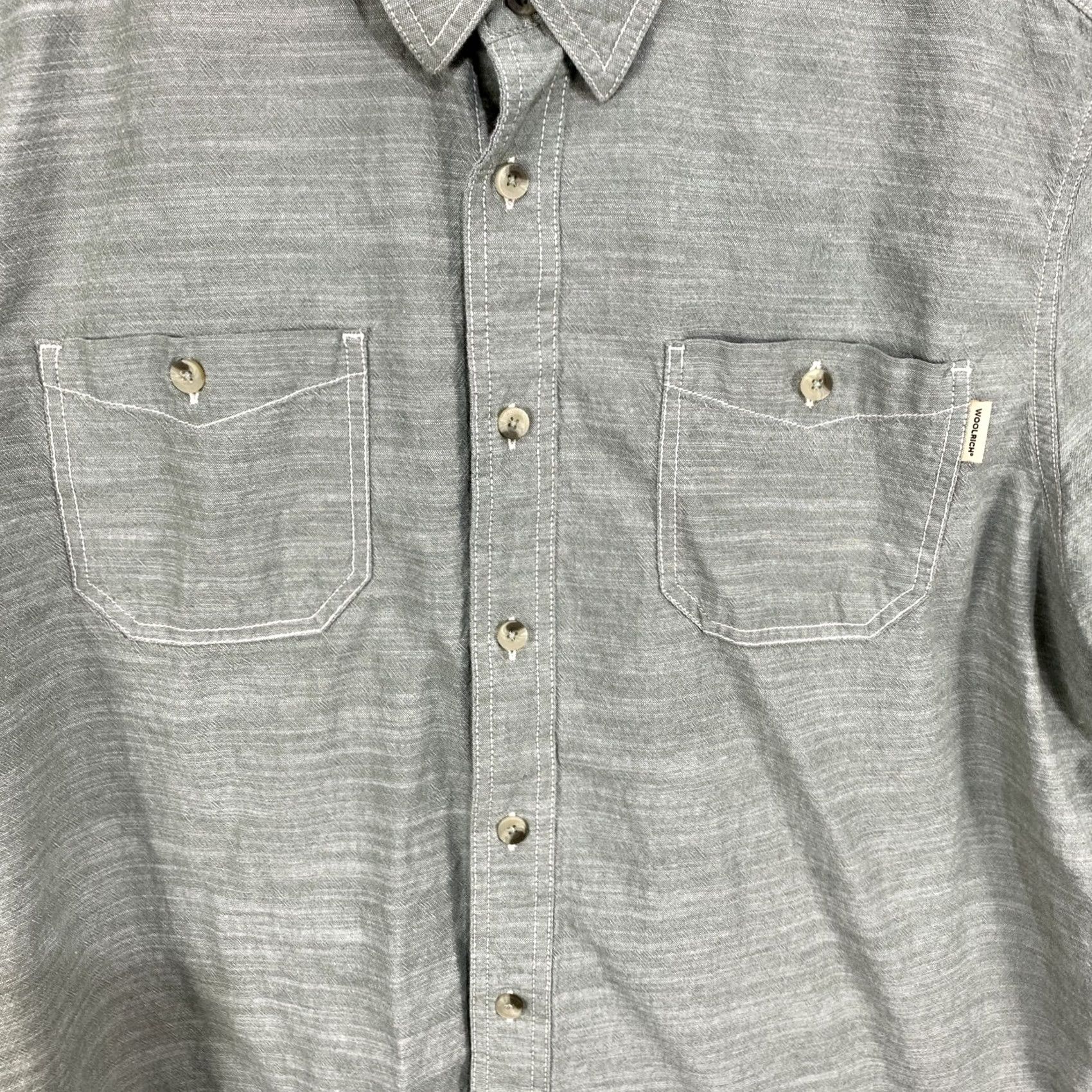 Vintage Woolrich Mens Short Sleeve Button-Up Shirt XXL Green Pockets Casual Outdoor Logo Button-Down Collar Size US XXL / EU 58 / 5 - 2 Thumbnail