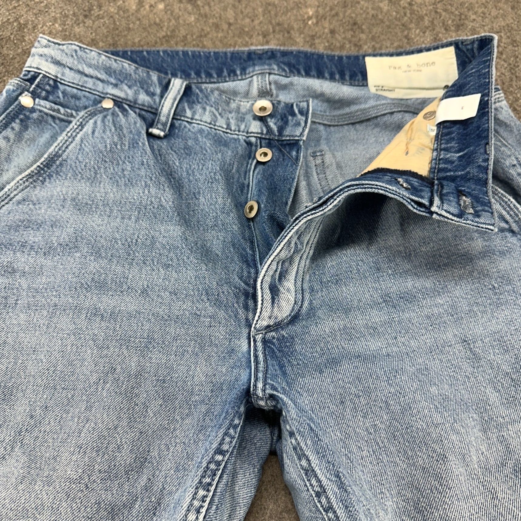 Rag & Bone rag & bone Jeans Womens 31 Blue Carpenter Regular Straight Light Wash Cotton Size 24" / US 00 / IT 34 - 2 Thumbnail