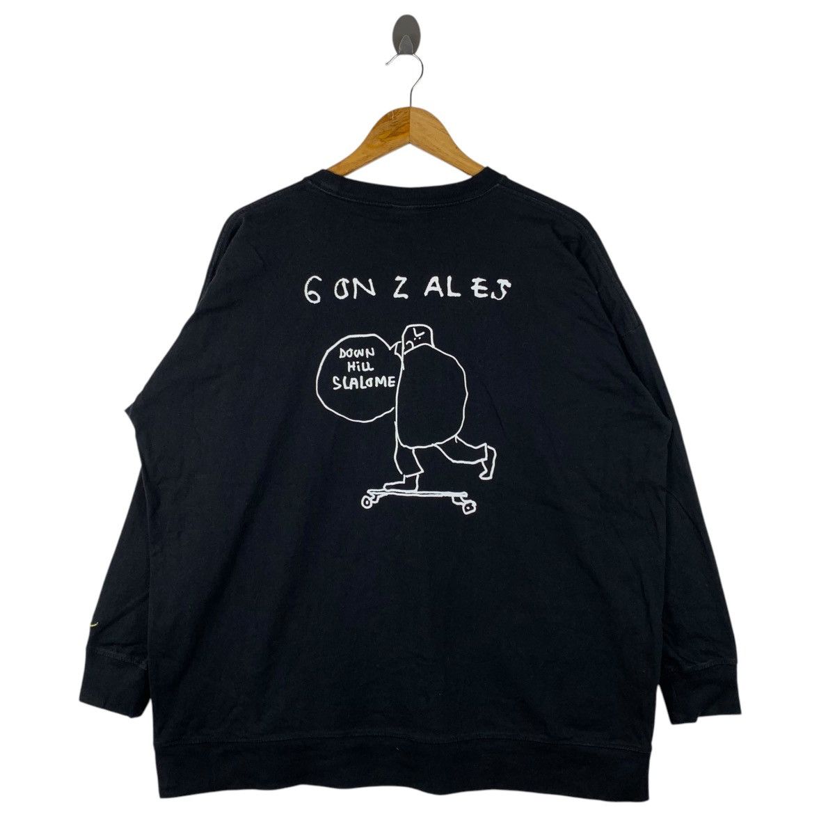 Vintage MARK GONZALES Down Hill Slalome Drawings Print Black Shirt Size US M / EU 48-50 / 2 - 1 Thumbnail