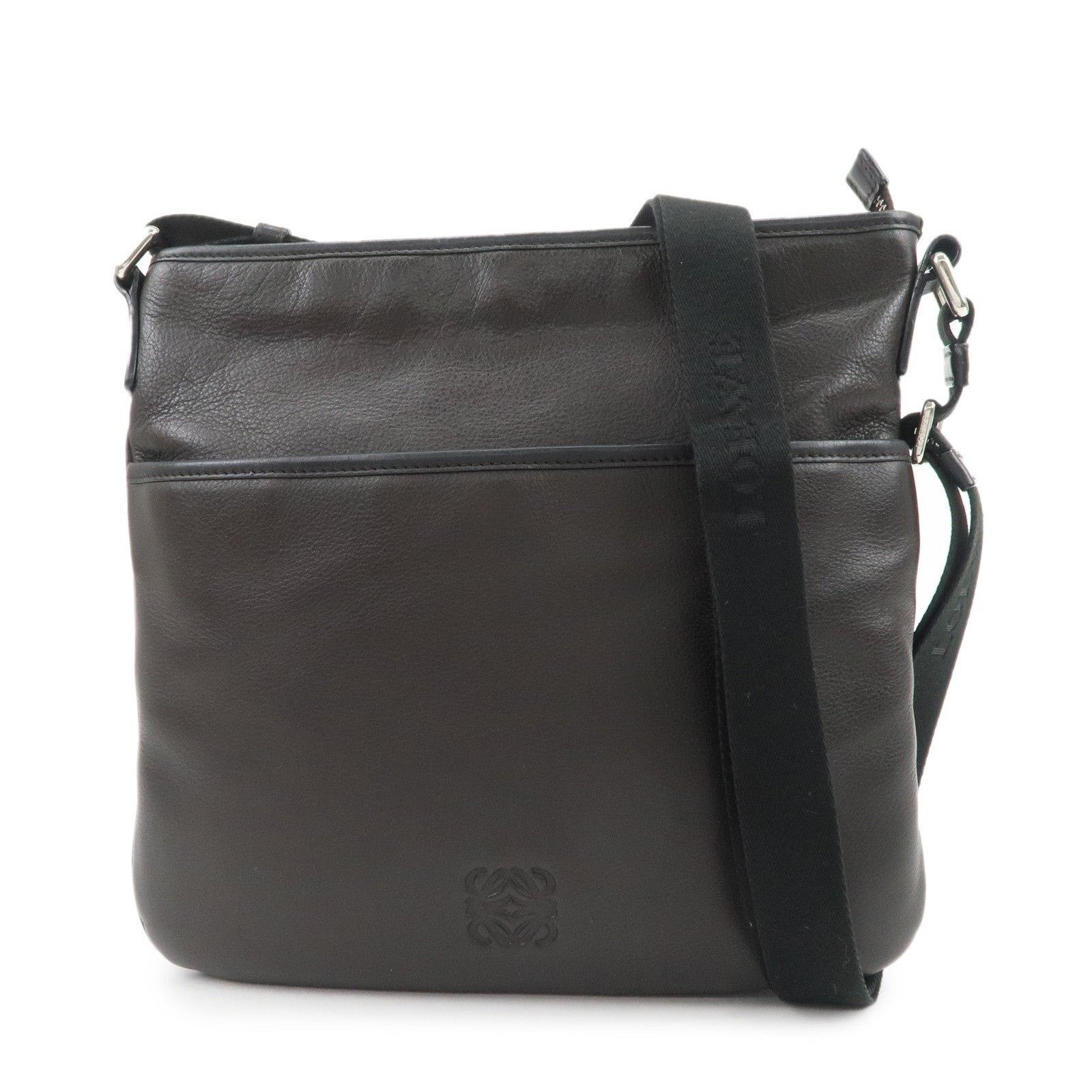 Loewe Loewe Anagram Logo Leather Crossbody Bag Dark Brown Size ONE SIZE - 1 Thumbnail
