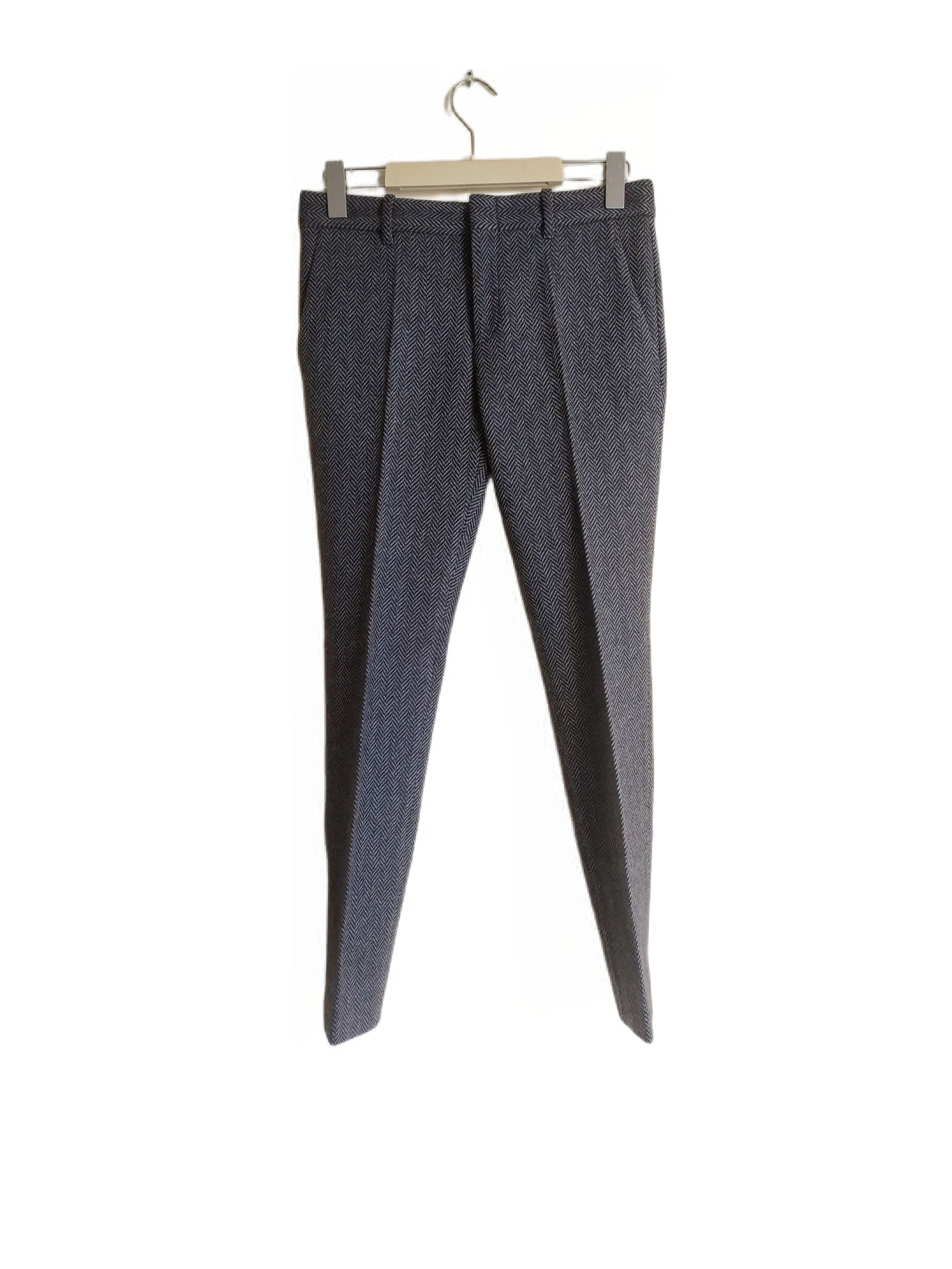 Gucci luxury herringbone slim fit trousers