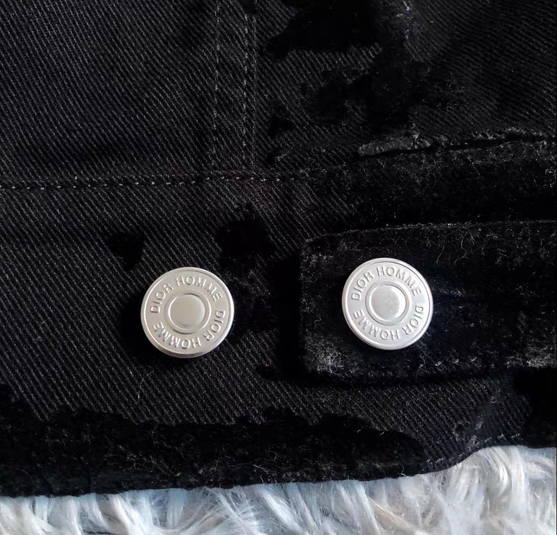 Dior Dior Black Distressed Denim Jacket Size 46-2506 Size US S / EU 44-46 / 1 - 8 Thumbnail