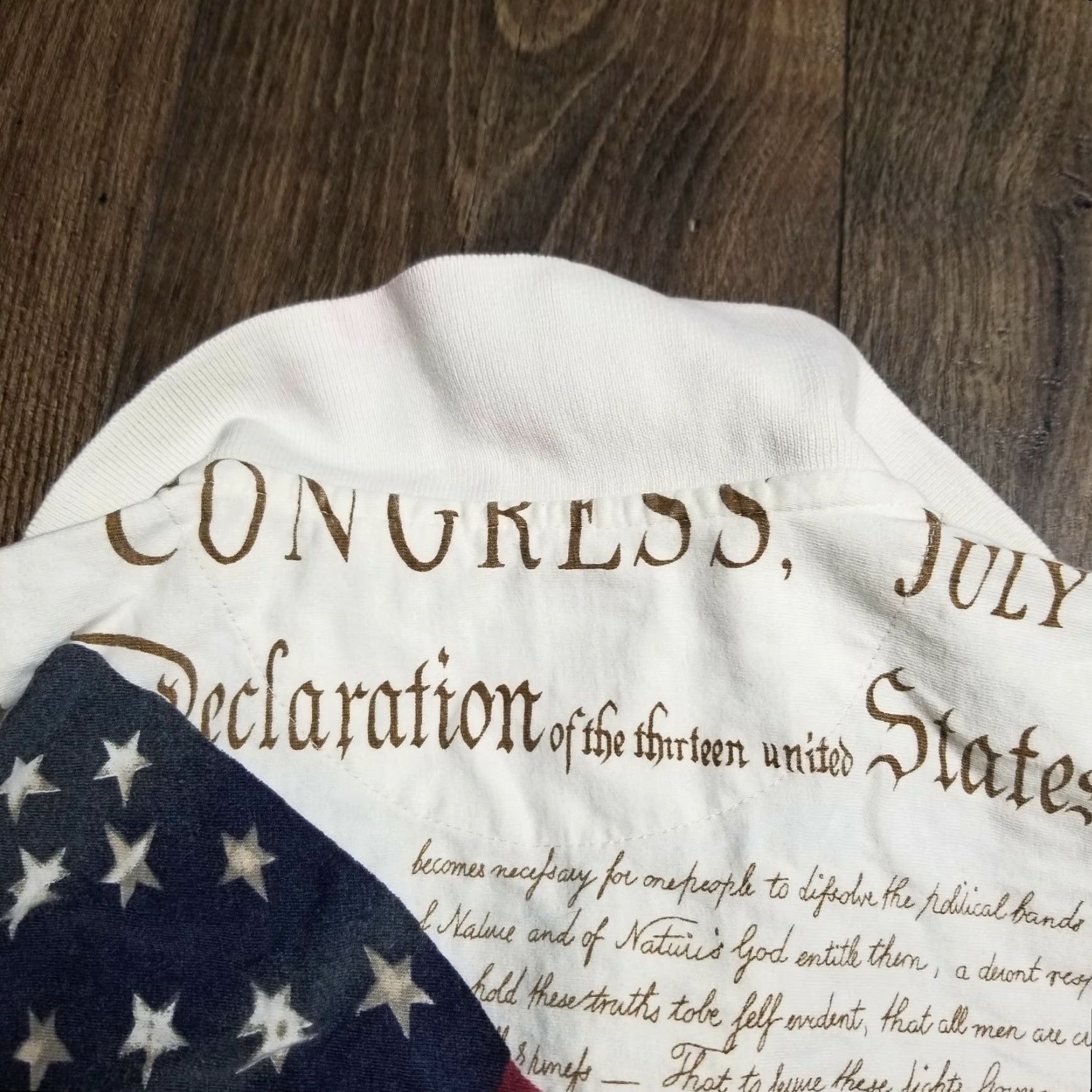 Cotton Traders Mens L Cotton Traders Sport USA Flag Constitution Polo Shirt Large AOP Distress Size US L / EU 52-54 / 3 - 6 Thumbnail