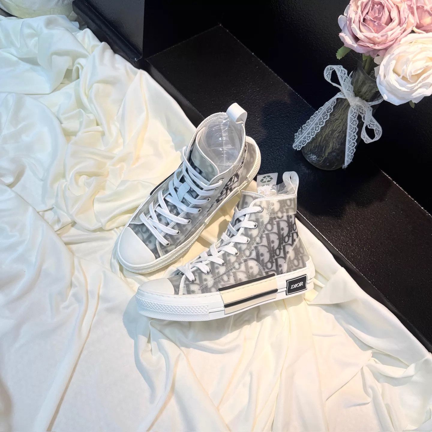 Dior Dior B27 Black & White DR Print Sneakers 37 99 New Size US 6.5 / IT 36.5 - 1 Thumbnail