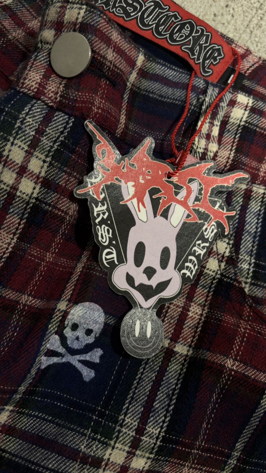 Other Wrstwrstwrst Skull Plaid Bondage Denim Size US 32 / EU 48 - 8 Thumbnail