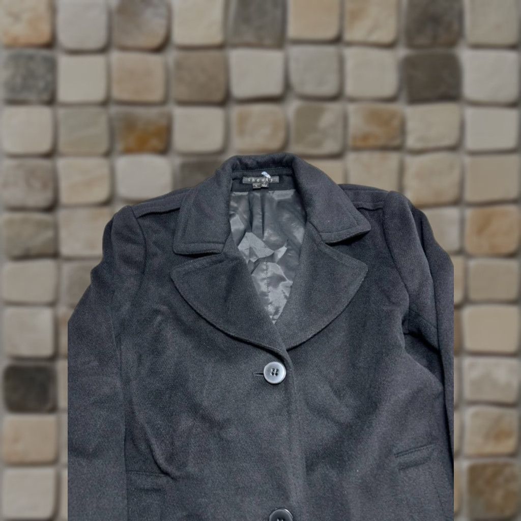 Theory Theory Coat Womens Large Black Wool Size L / US 10 / IT 46 - 1 Thumbnail