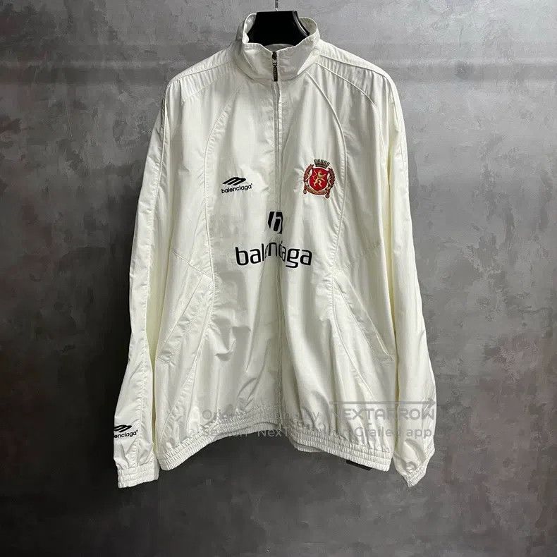 Balenciaga Balenciaga Letter print zip-up stand collar long sleeve ja Size US L / EU 52-54 / 3 - 1 Thumbnail
