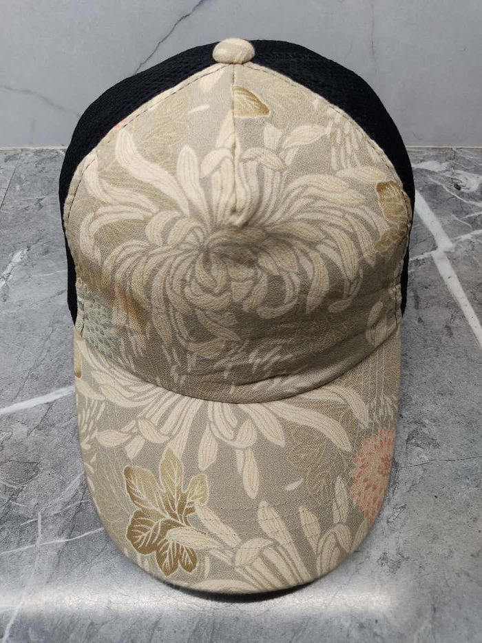 Japanese Brand Vintage Ripple Floral Japanese Style Cap Hat Size ONE SIZE - 2 Thumbnail