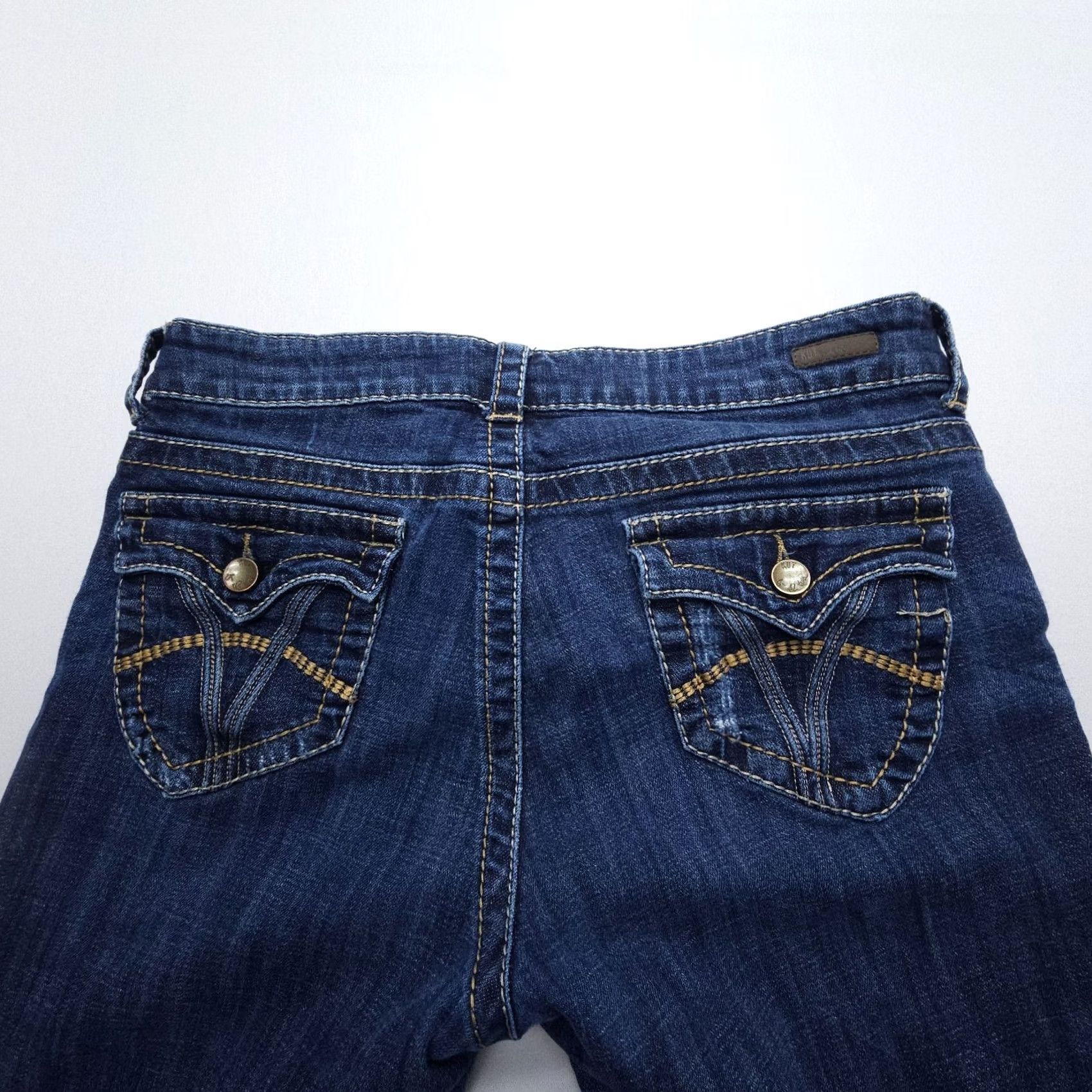 Vintage KUT from the Kloth Jeans Bootcut Womens 8 Denim Dark Wash 5-Pocket Pocket Flap Pockets Low Rise Blue Size 30" / US 8 / IT 44 - 3 Thumbnail