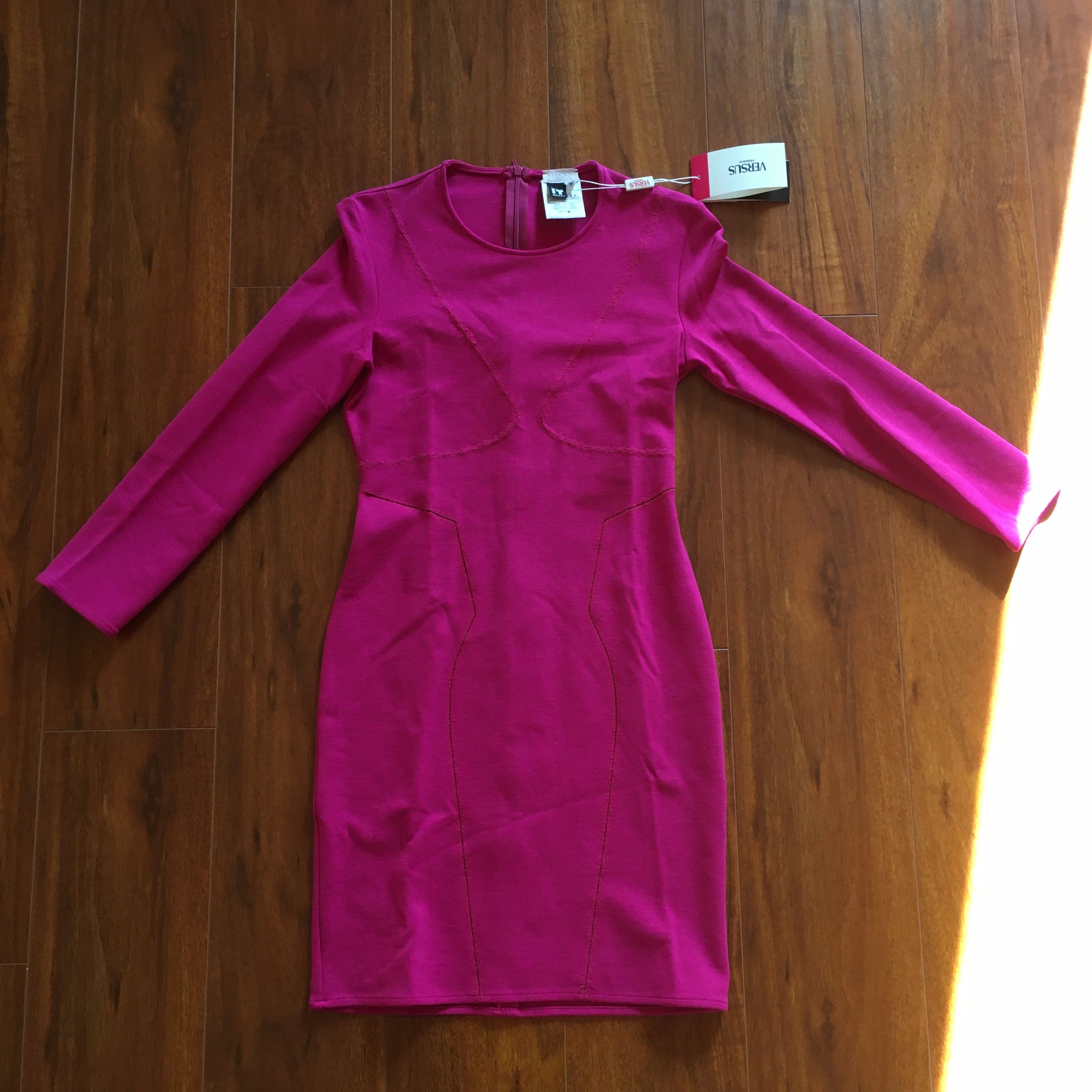 versus versace hot pink paneled dress