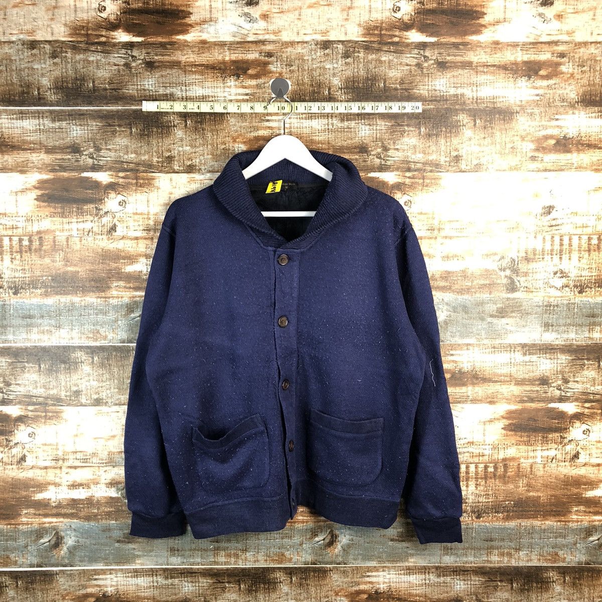 Japanese Brand Top Valu Dark Blue Cardigan Knitwear #A1935 Size US M / EU 48-50 / 2 - 1 Thumbnail