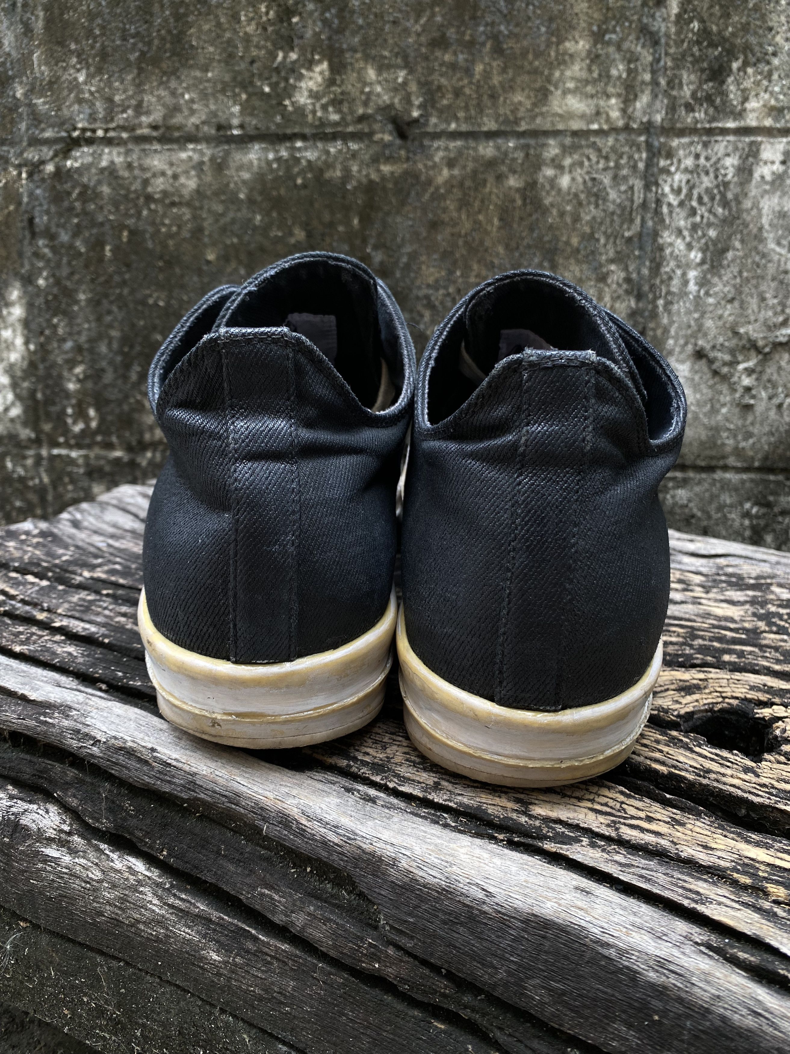 Rick Owens Drkshdw Rick Owens DRKSHDW Ramones Low Black Waxed Canvas Toe EU41.5 Size US 8.5 / EU 41-42 - 4 Thumbnail