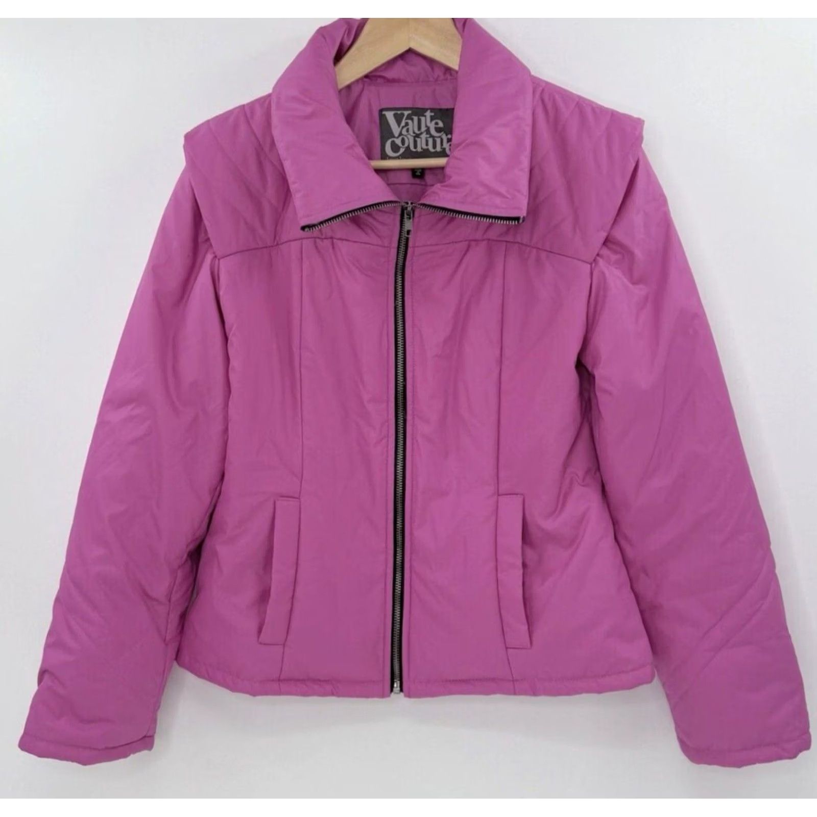 Vintage Vaute Couture The Urban Snow Coat Coat Pink M Women's Winter Casual Zip Vegan USA Size M Regular Long Sleeve Size M / US 6-8 / IT 42-44 - 2 Thumbnail