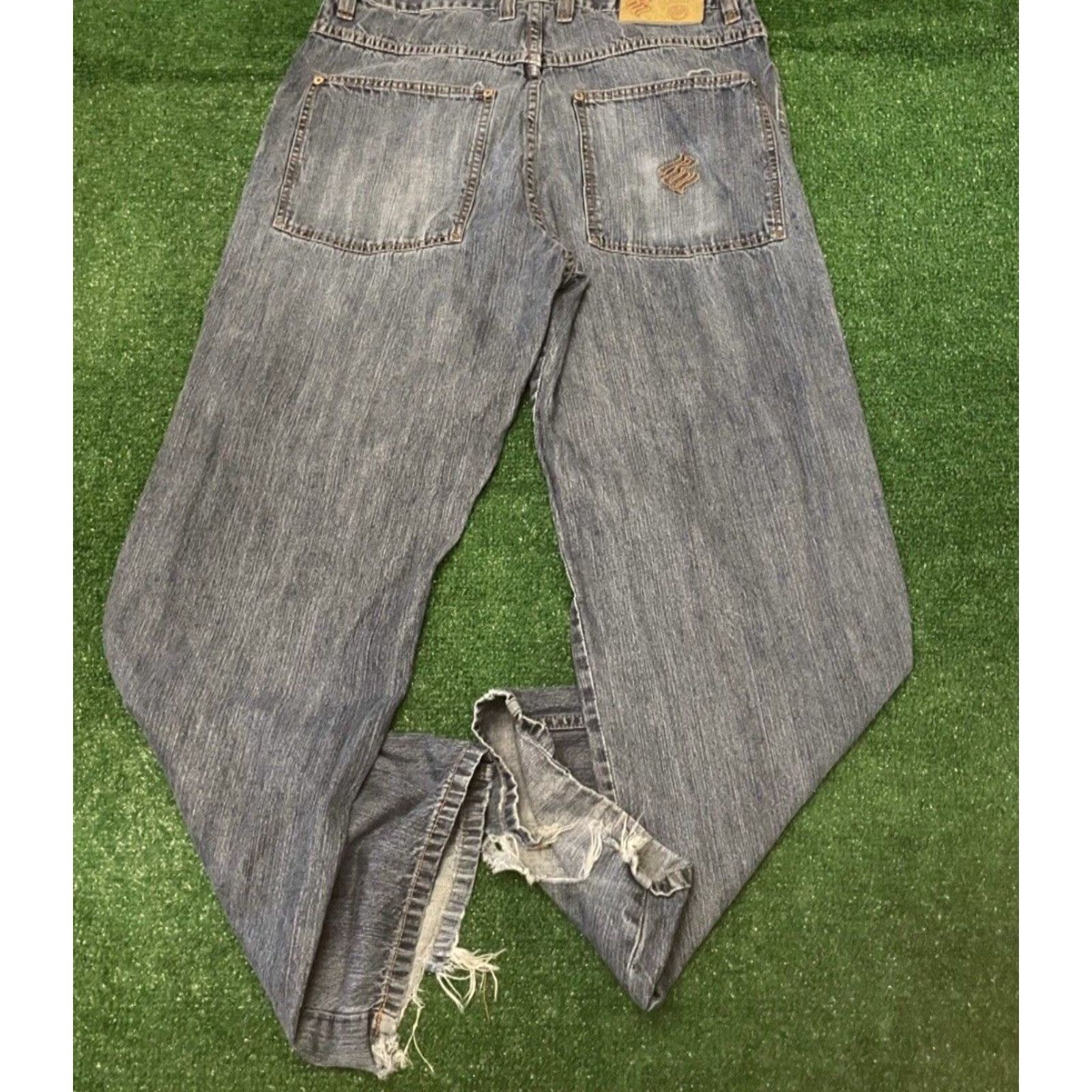 Southpole VINTAGE Rocawear Jeans Baggy Skater Grunge VTG Mens 34 Blue Distressed 31 Inseam Wide-Leg Jeans Mens Girls? Size US 34 / EU 50 - 2 Thumbnail