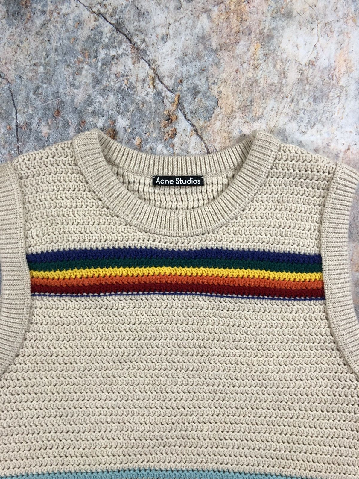 Acne Studios Acne studios beige knit striped vest Size XXL / US 16-18 / IT 52-54 - 2 Thumbnail