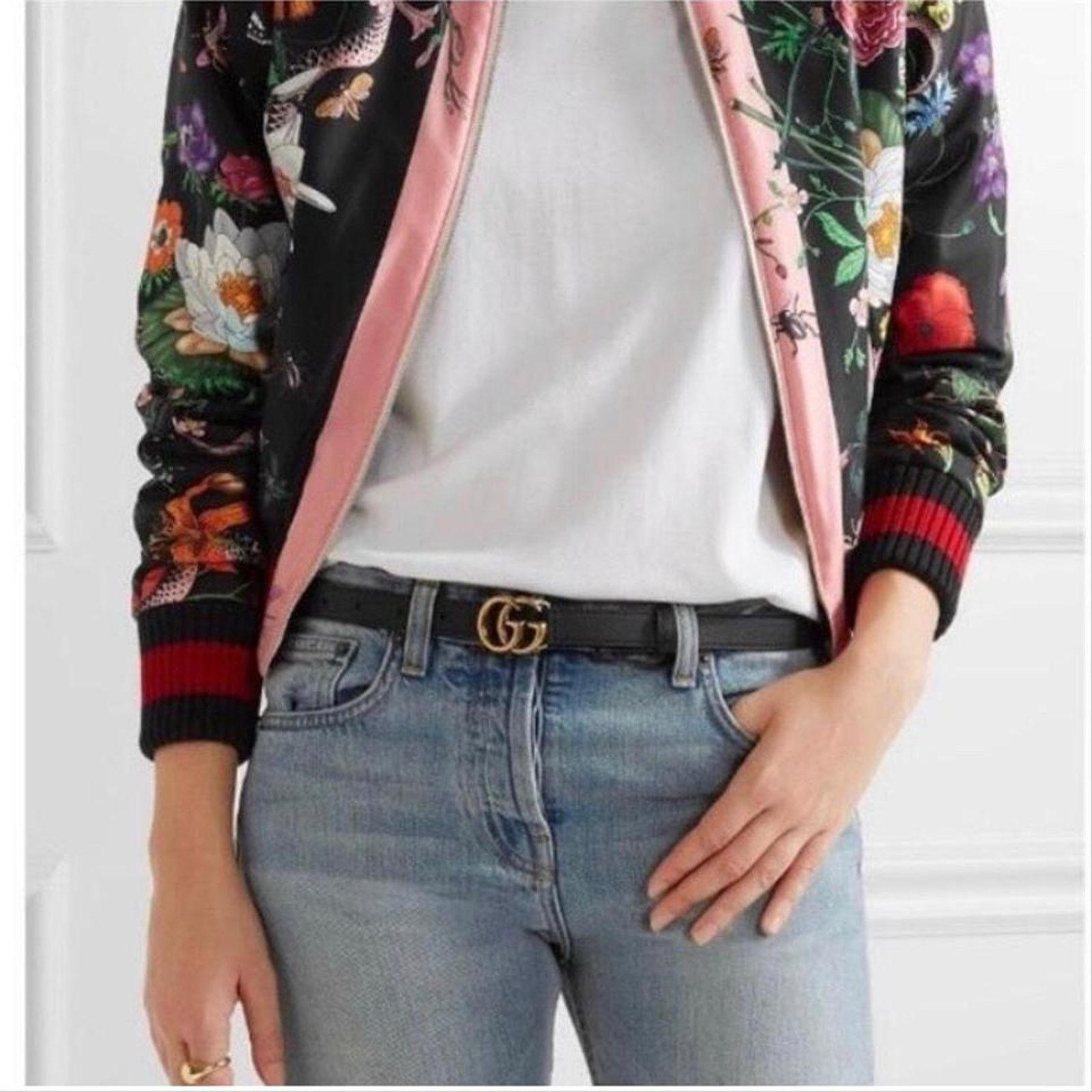 Gucci GUCCI GG logo thin belt size 70/ 28 Size ONE SIZE - 2 Thumbnail