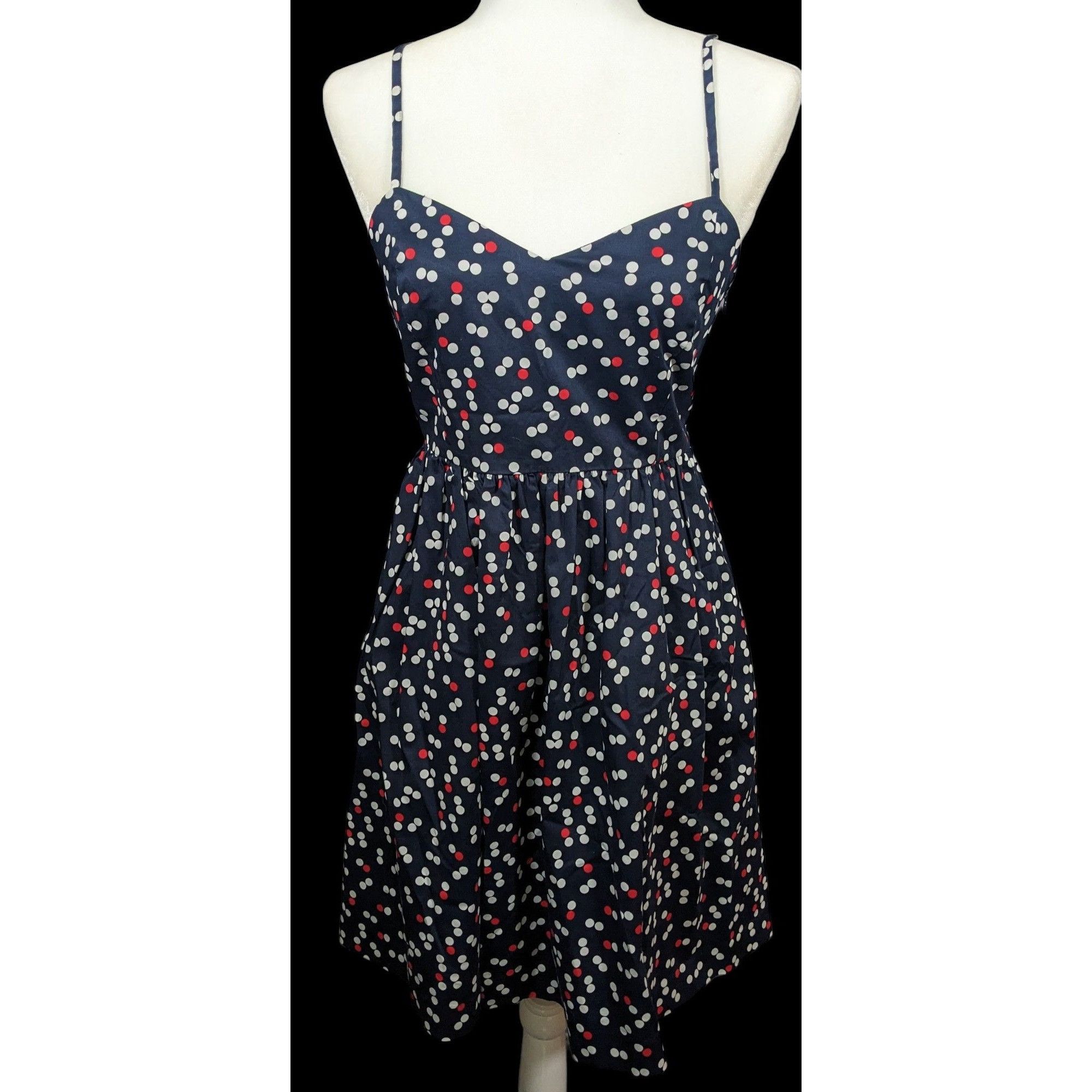 Gap Gap Preppy Navy Polka Dot Spaghetti Strap Sundress Size S / US 4 / IT 40 - 1 Thumbnail