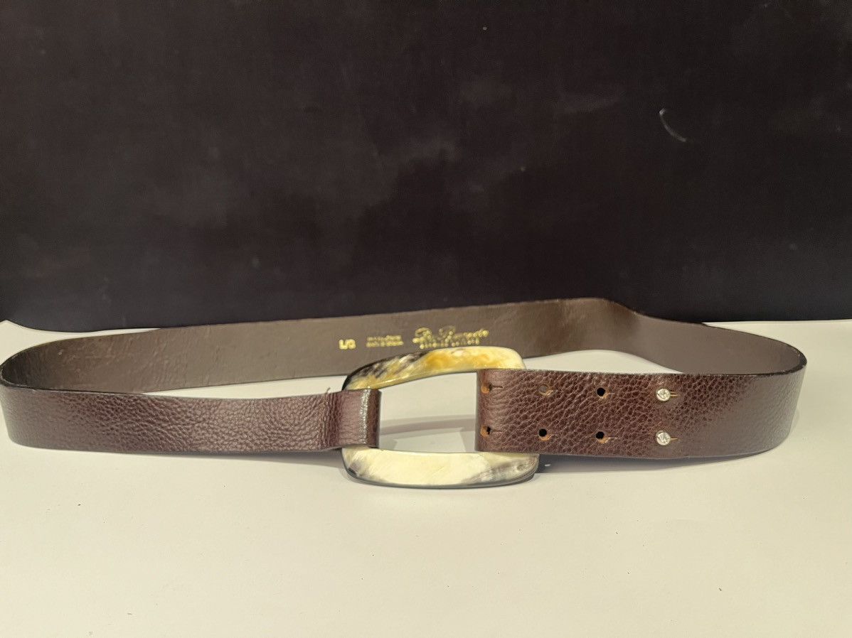 Vintage De Renaudin Large Horn Rectangle Buckle Belt Rhinestones Size ONE SIZE - 4 Thumbnail