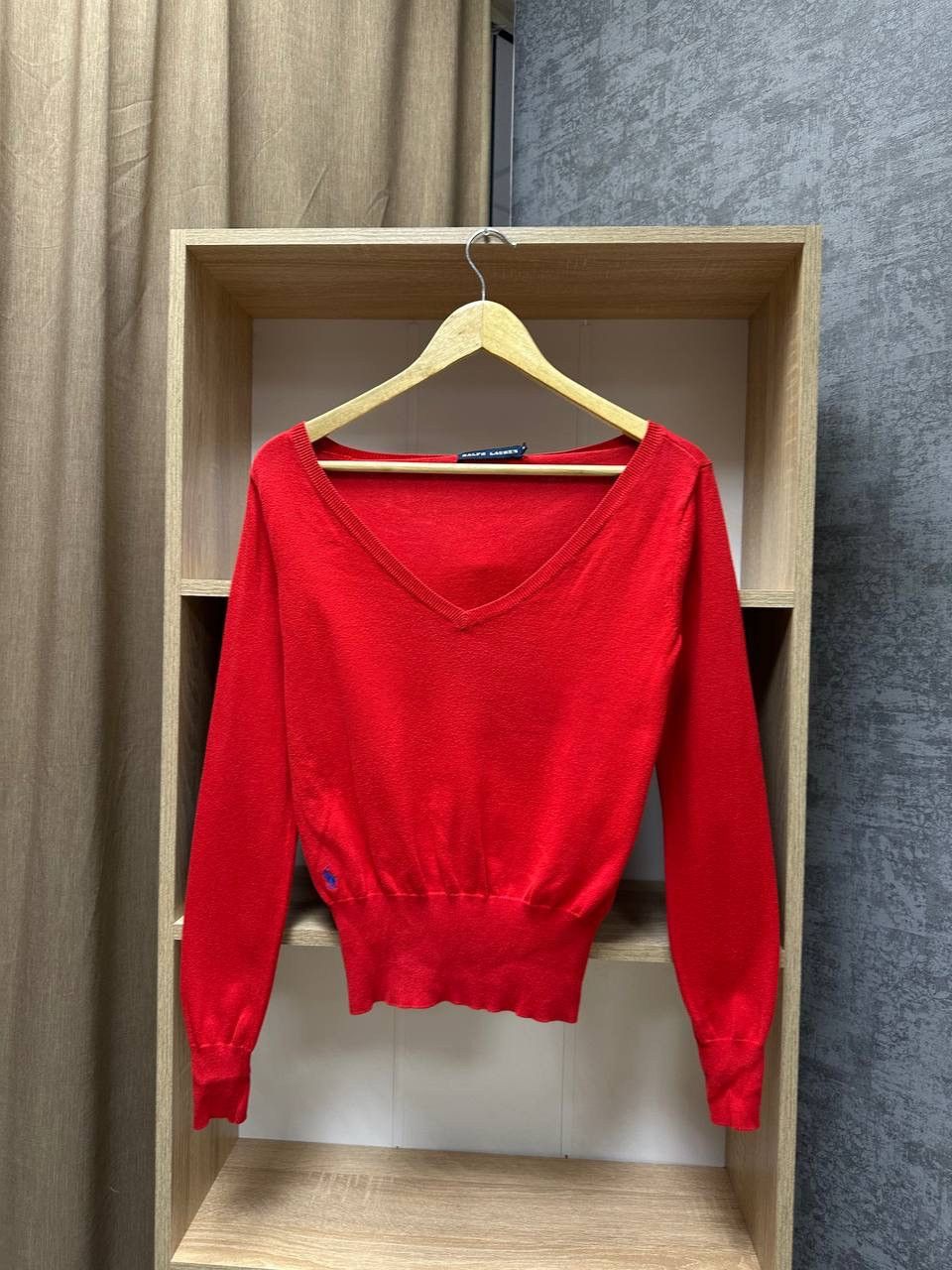 Polo Ralph Lauren × Vintage Vintage Polo Ralph Lauren Big Logo Red Sweater Size M / US 6-8 / IT 42-44 - 4 Thumbnail