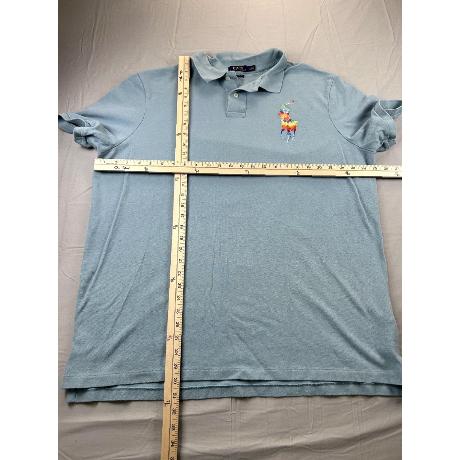 Polo Ralph Lauren Polo Ralph Lauren Polo Shirt Mens 2XL Blue Classic Fit Tie Dye Big Pony Logo Shirt Size US XXL / EU 58 / 5 - 5 Thumbnail