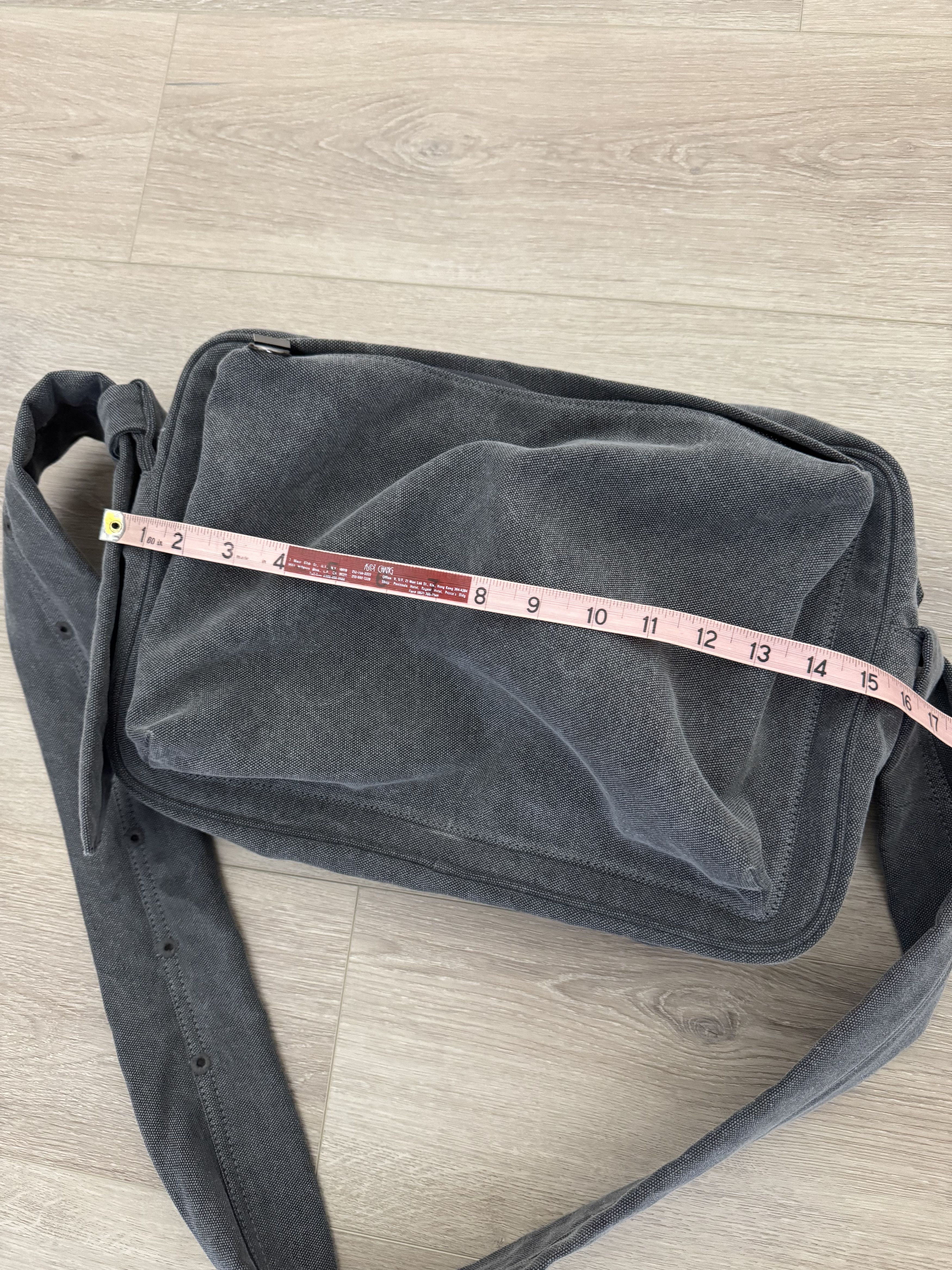 Solid Homme Solid Homme Gray Canvas Washed Crossbody Bag Size ONE SIZE - 8 Thumbnail