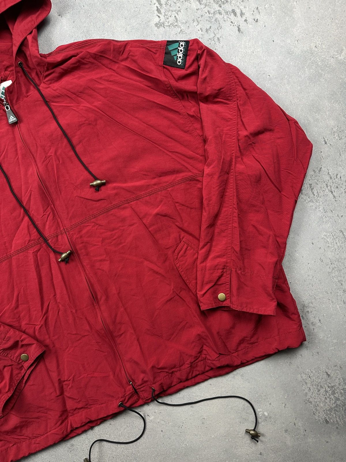 Adidas Vintage Adidas Equipment Red Hooded Windbreaker Jacket 90s Size US XL / EU 56 / 4 - 3 Thumbnail