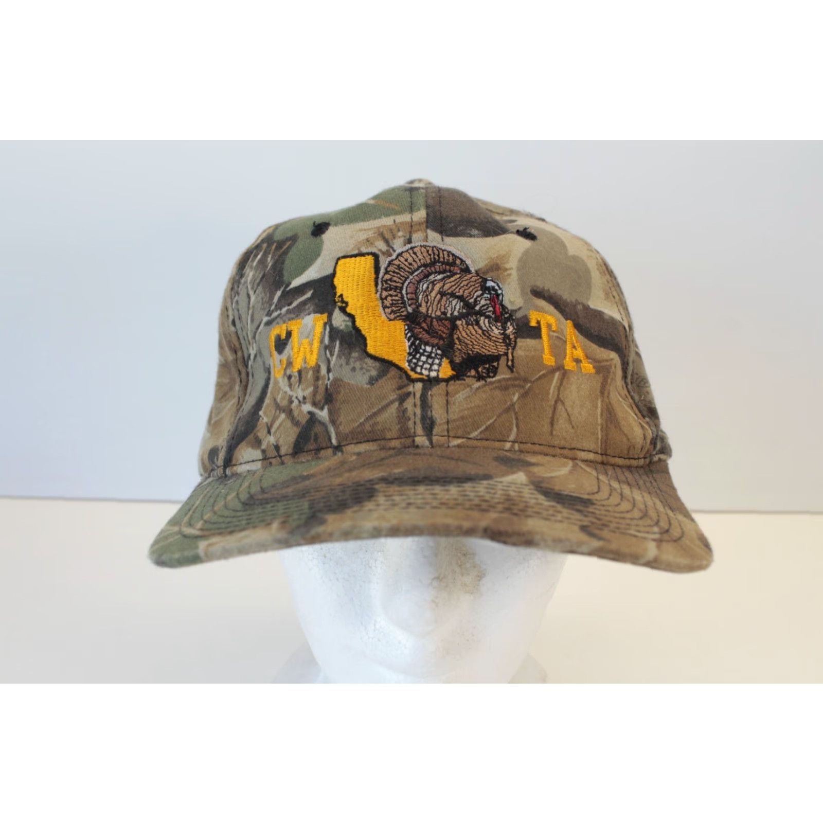 Vintage VINTAGE Unbranded Hat Camouflage CWTA California Wild Turkey Woodland Snapback Adjustable Brown Unisex Adults Mens Size ONE SIZE - 2 Thumbnail